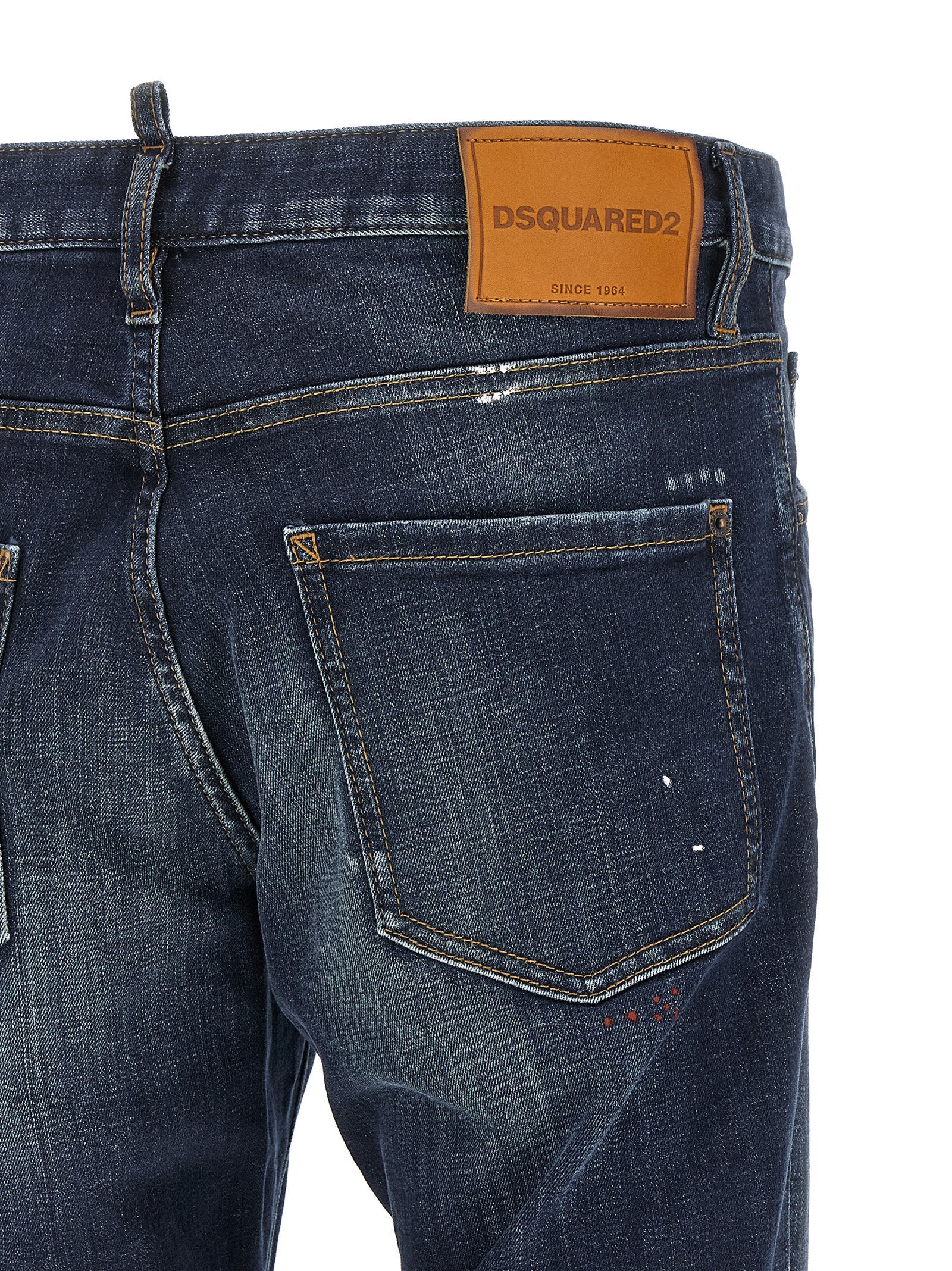Blue Cotton Straight-Leg Jeans