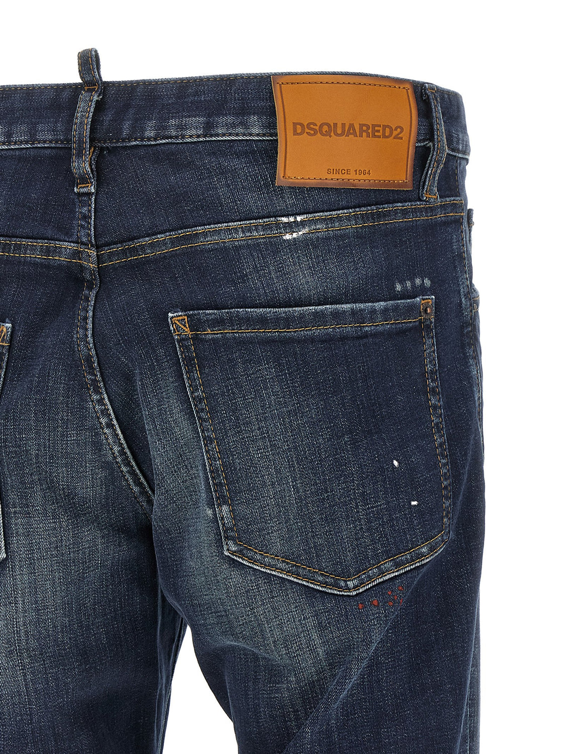 Blue Cotton Straight-Leg Jeans