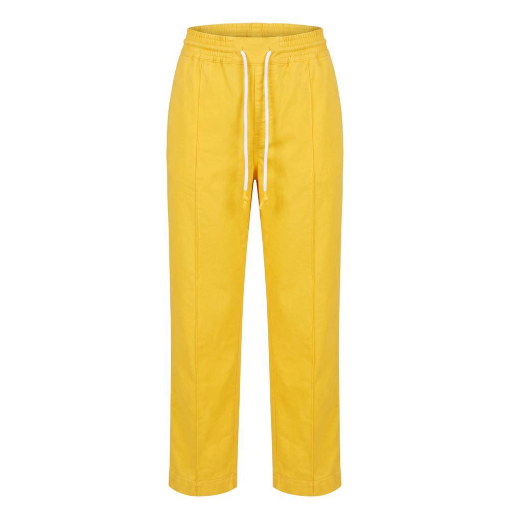 Yellow Cotton Women Pant