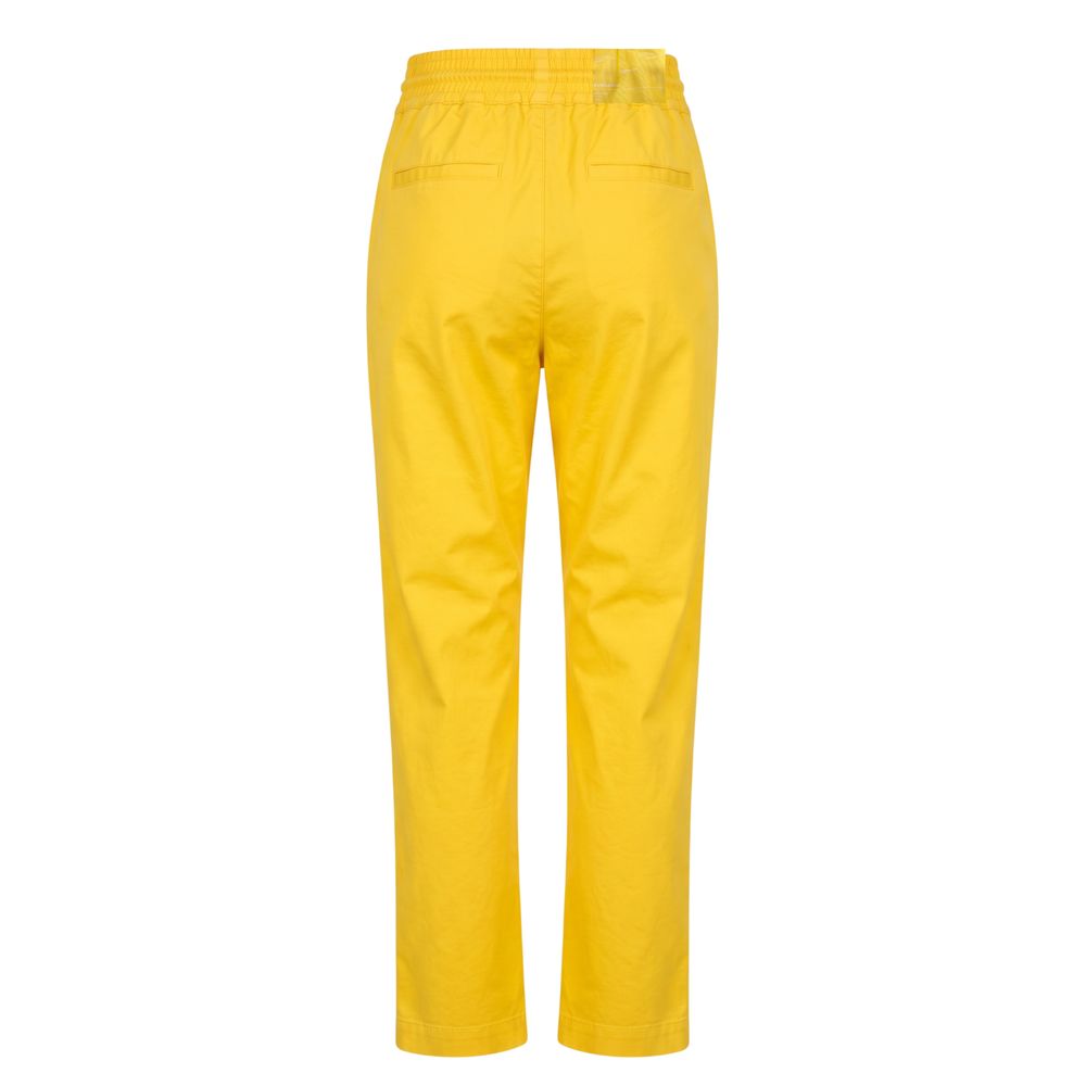 Yellow Cotton Women Pant