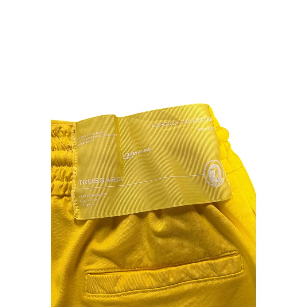 Yellow Cotton Women Pant