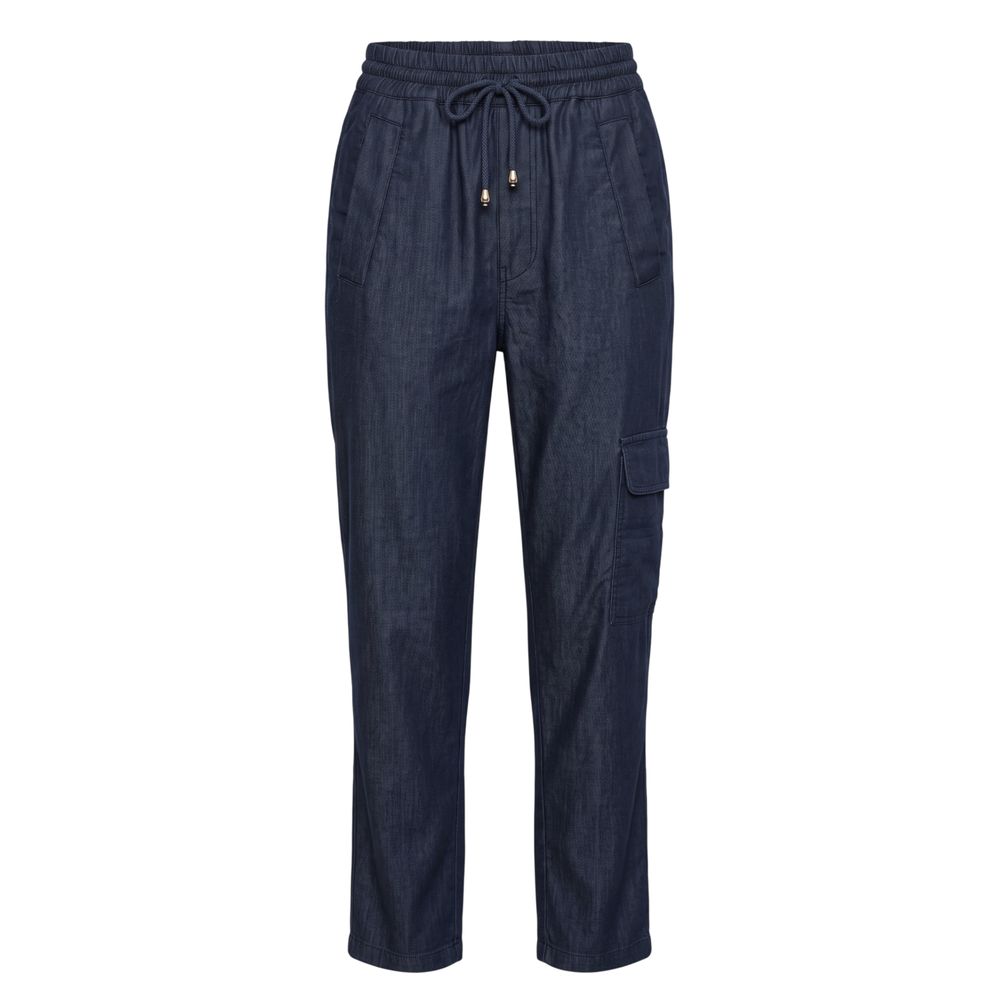 Blue Cotton Women's Pant