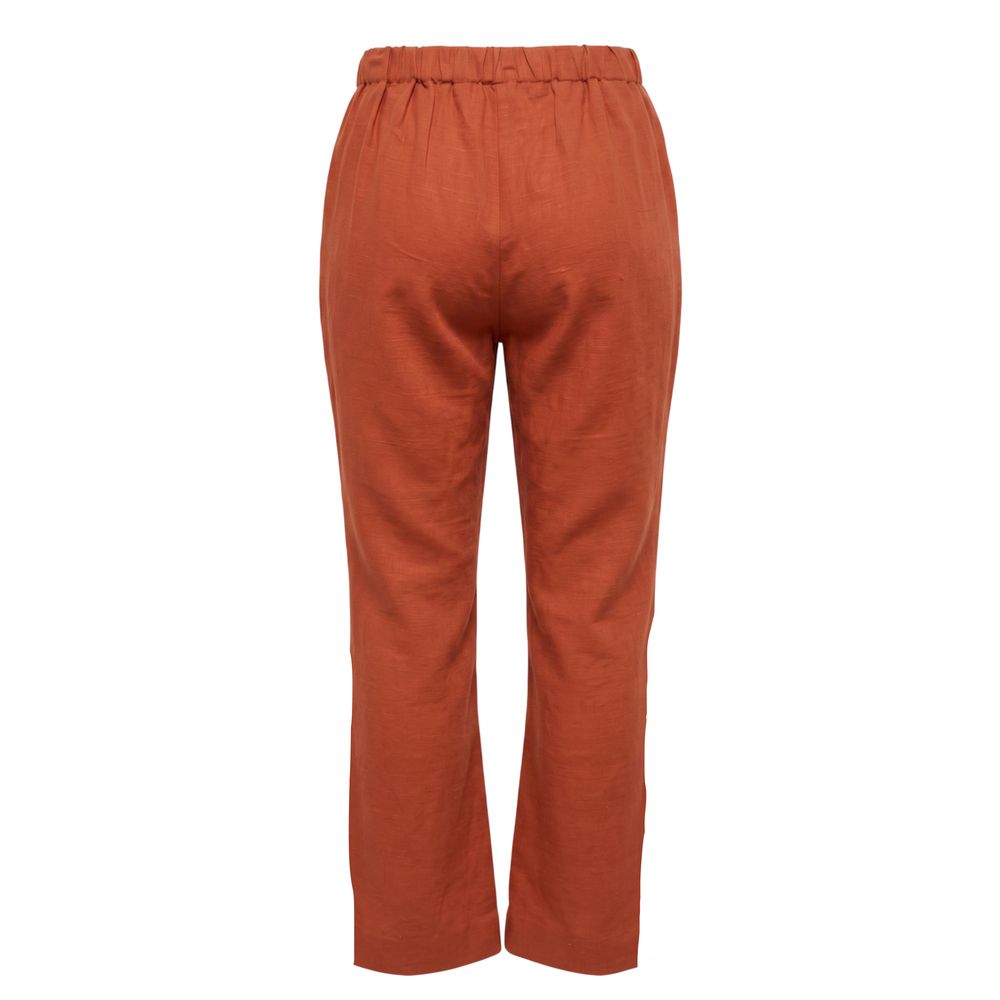 Brown Viscose Women Pant