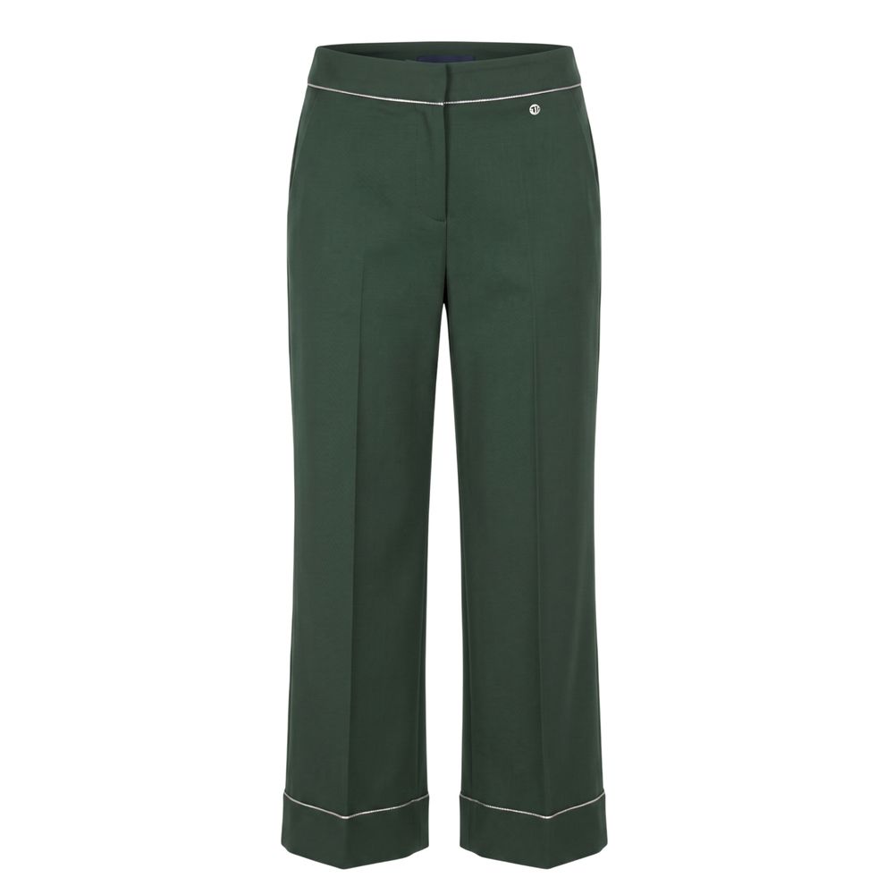 Green Polyester Women Pants