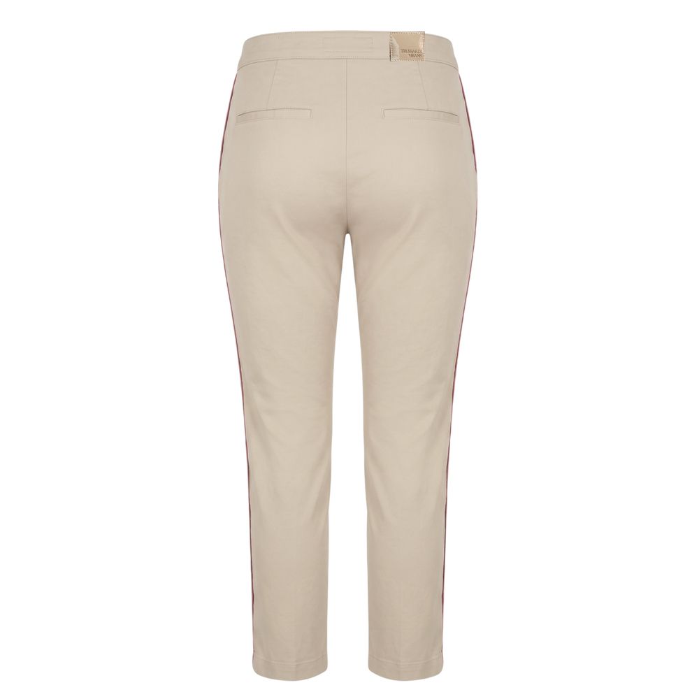 Beige Cotton Women Pants
