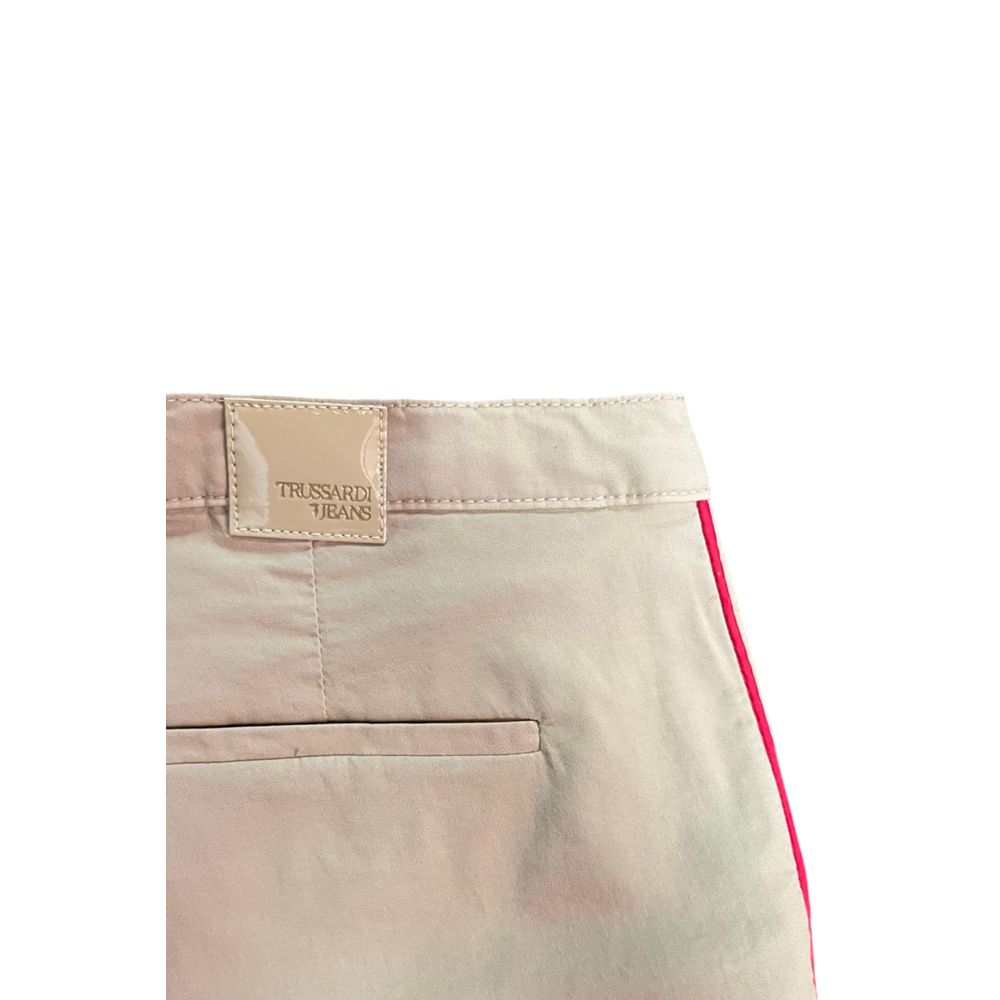 Beige Cotton Women Pants
