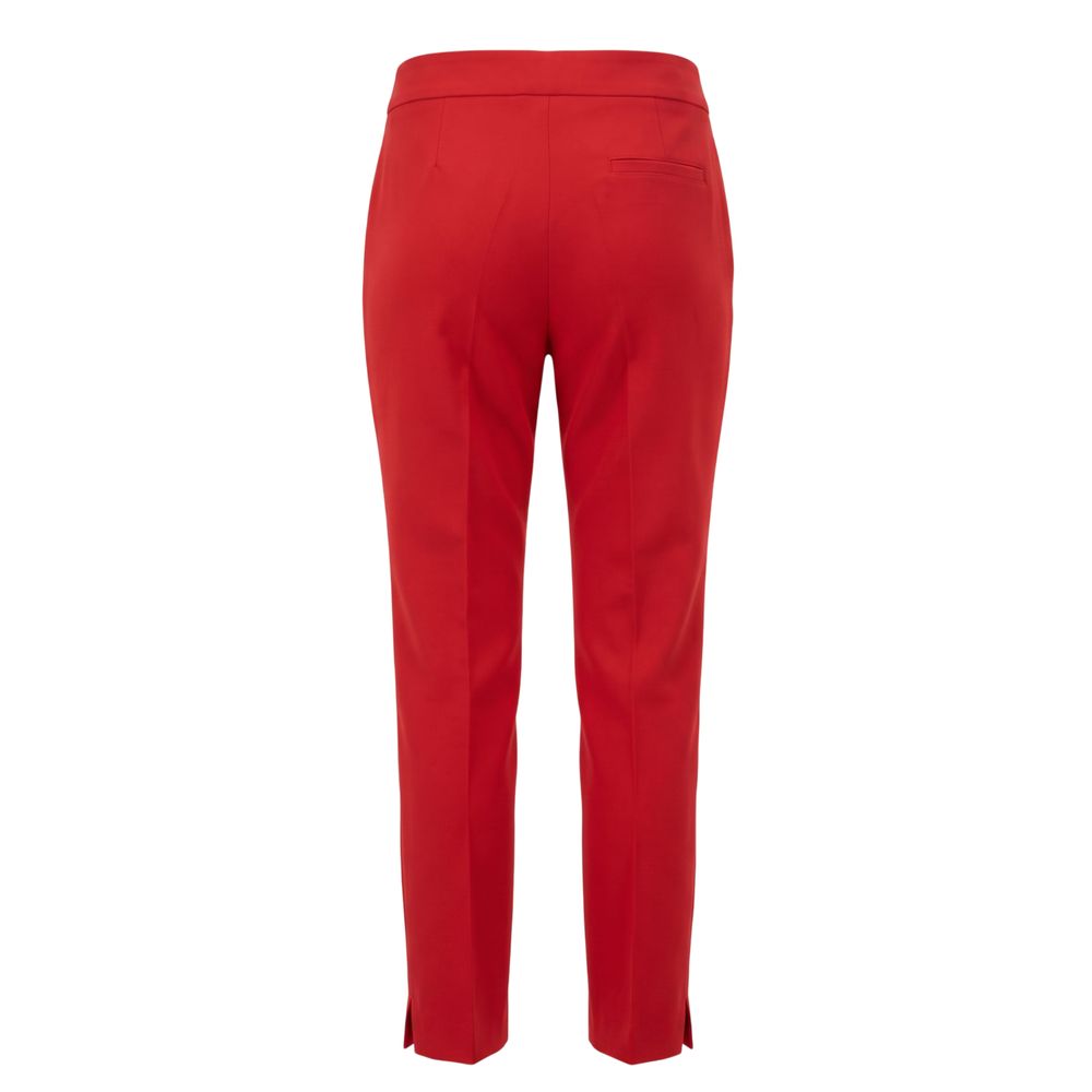 Red Polyester Women Pant