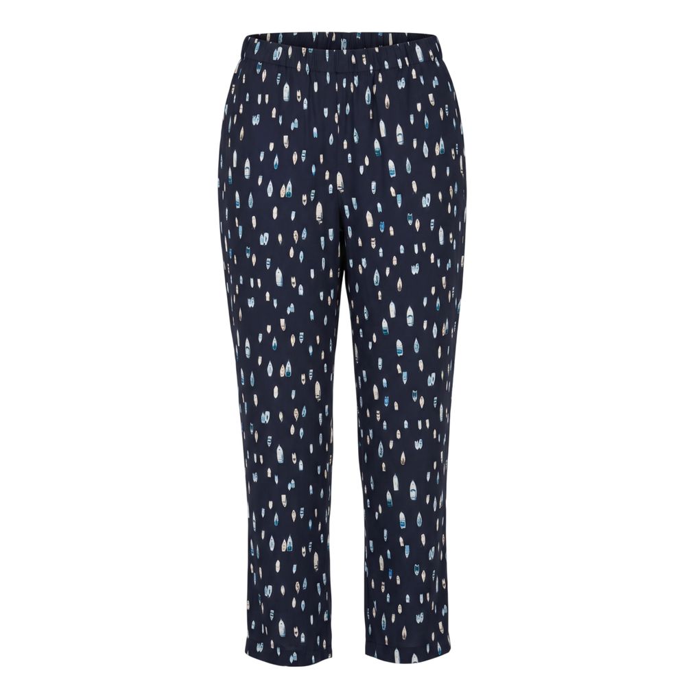 Blue Cotton Women Pants