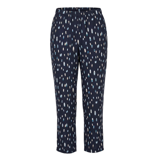 Blue Cotton Women Pants