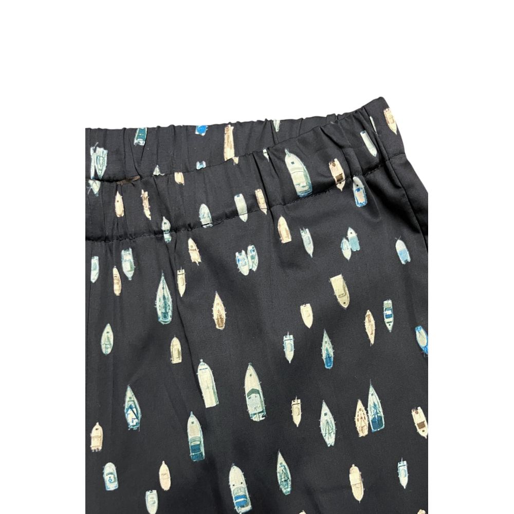 Blue Cotton Women Pants