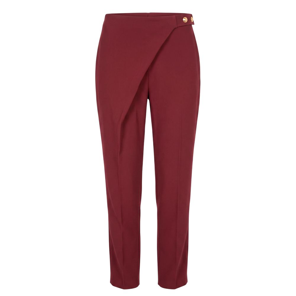 Red Polyester Women Pants