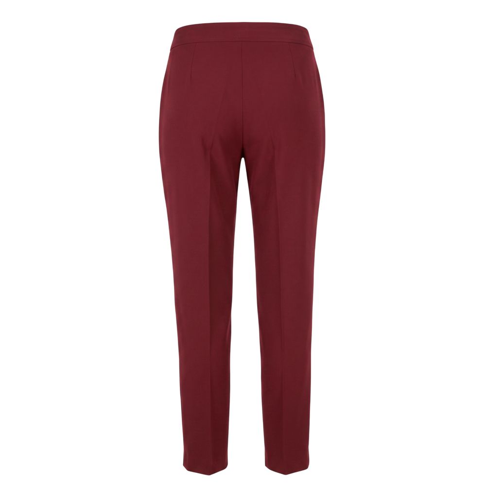 Red Polyester Women Pants