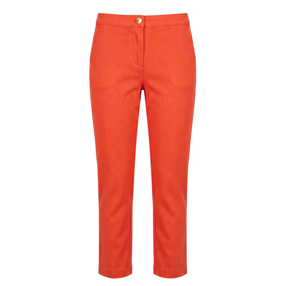 Orange Cotton Women's Pant
