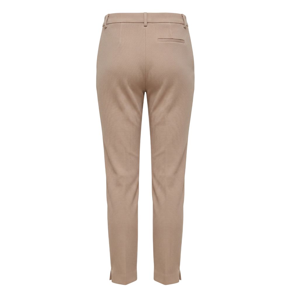 Beige Viscose Women Pants