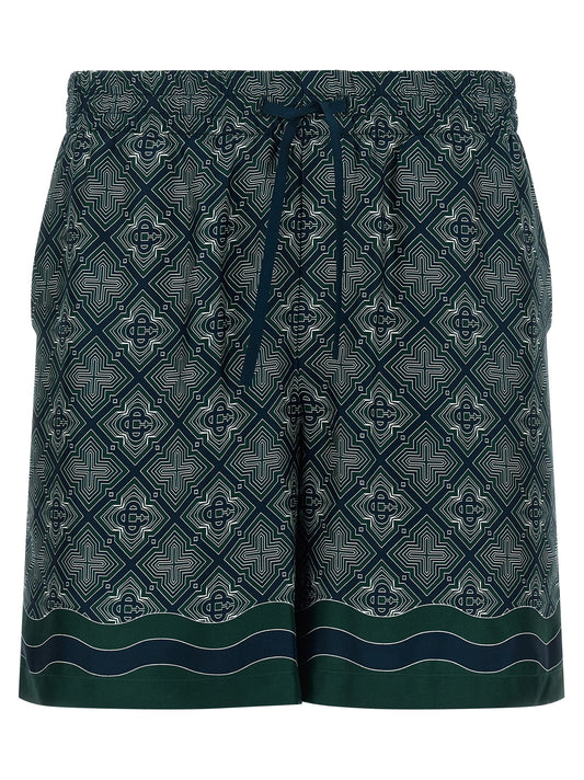 Multicolor Silk Bermuda Shorts