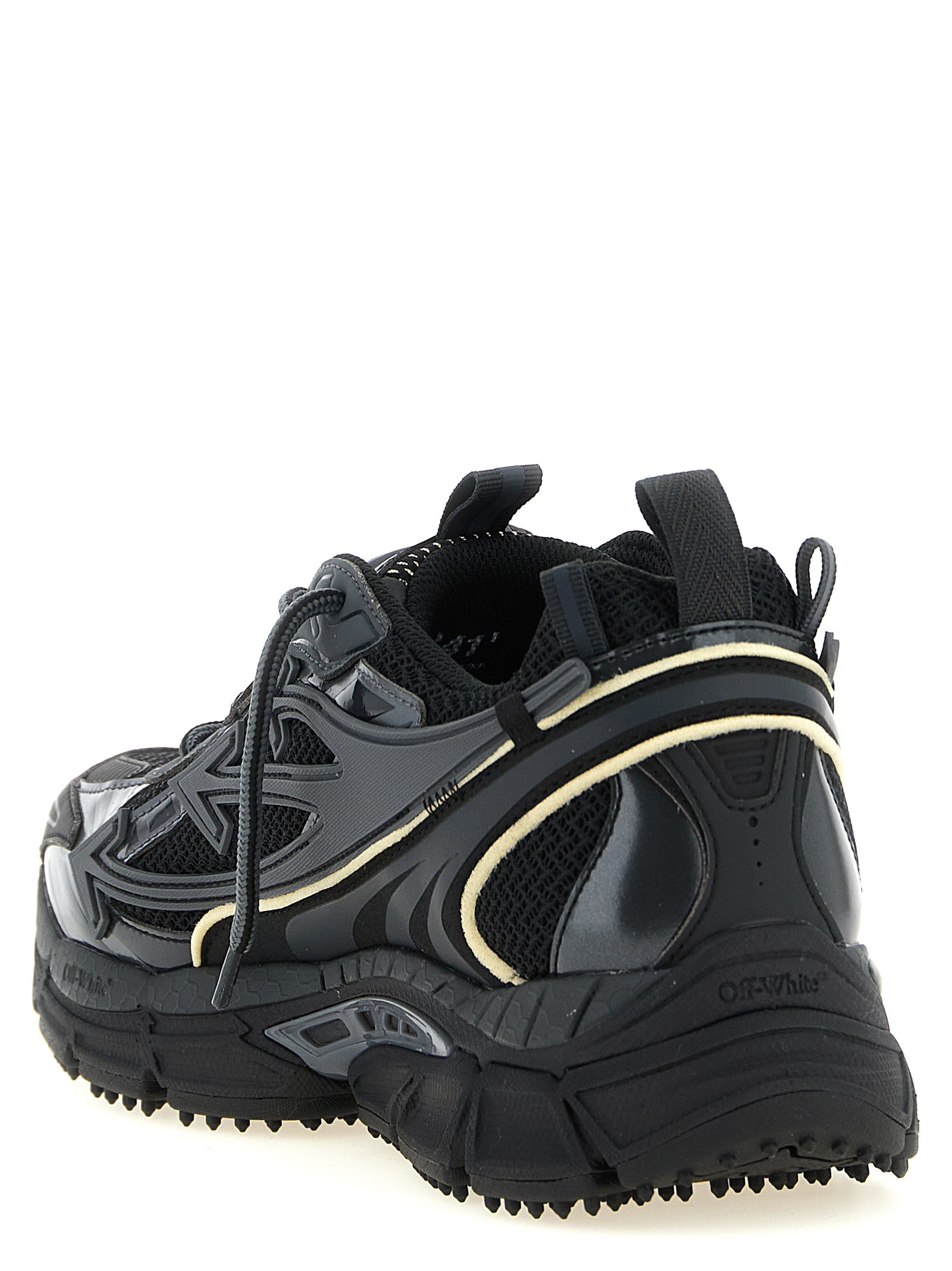 Black Polyethylene Athletic Sneakers