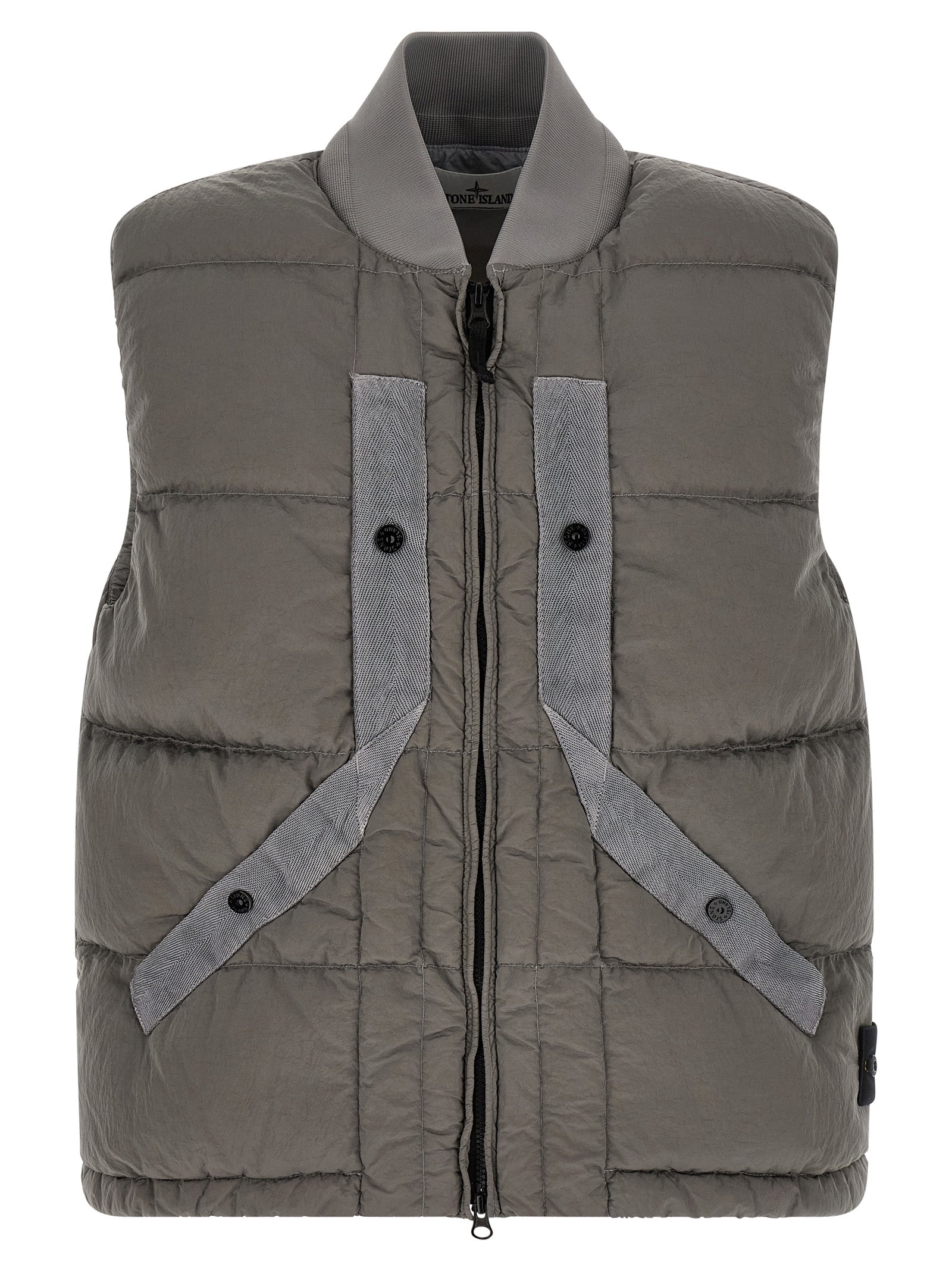 Gray Polyamide Sleeveless Jacket