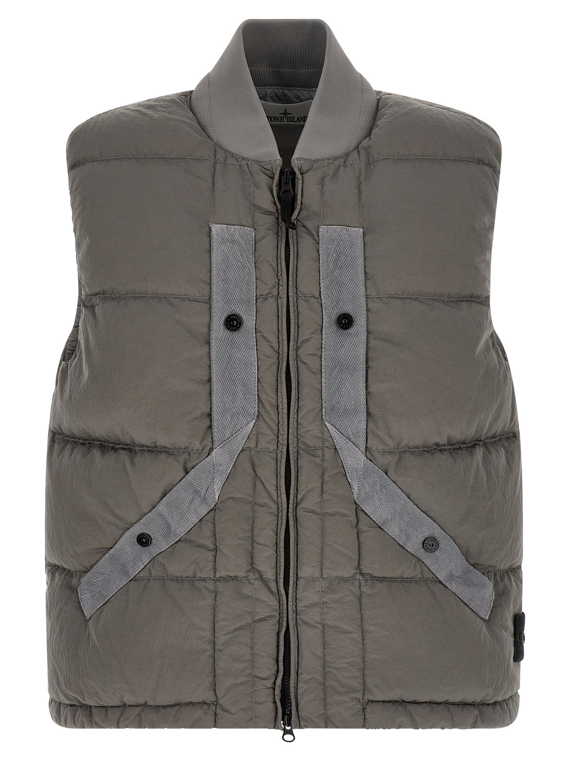 Gray Polyamide Sleeveless Jacket