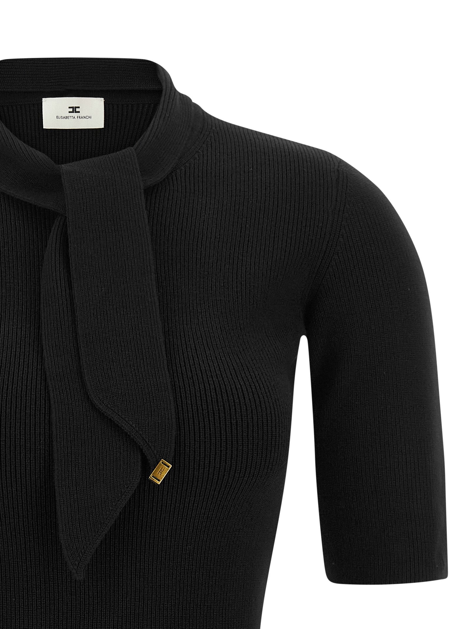 Black Viscose Short Dress