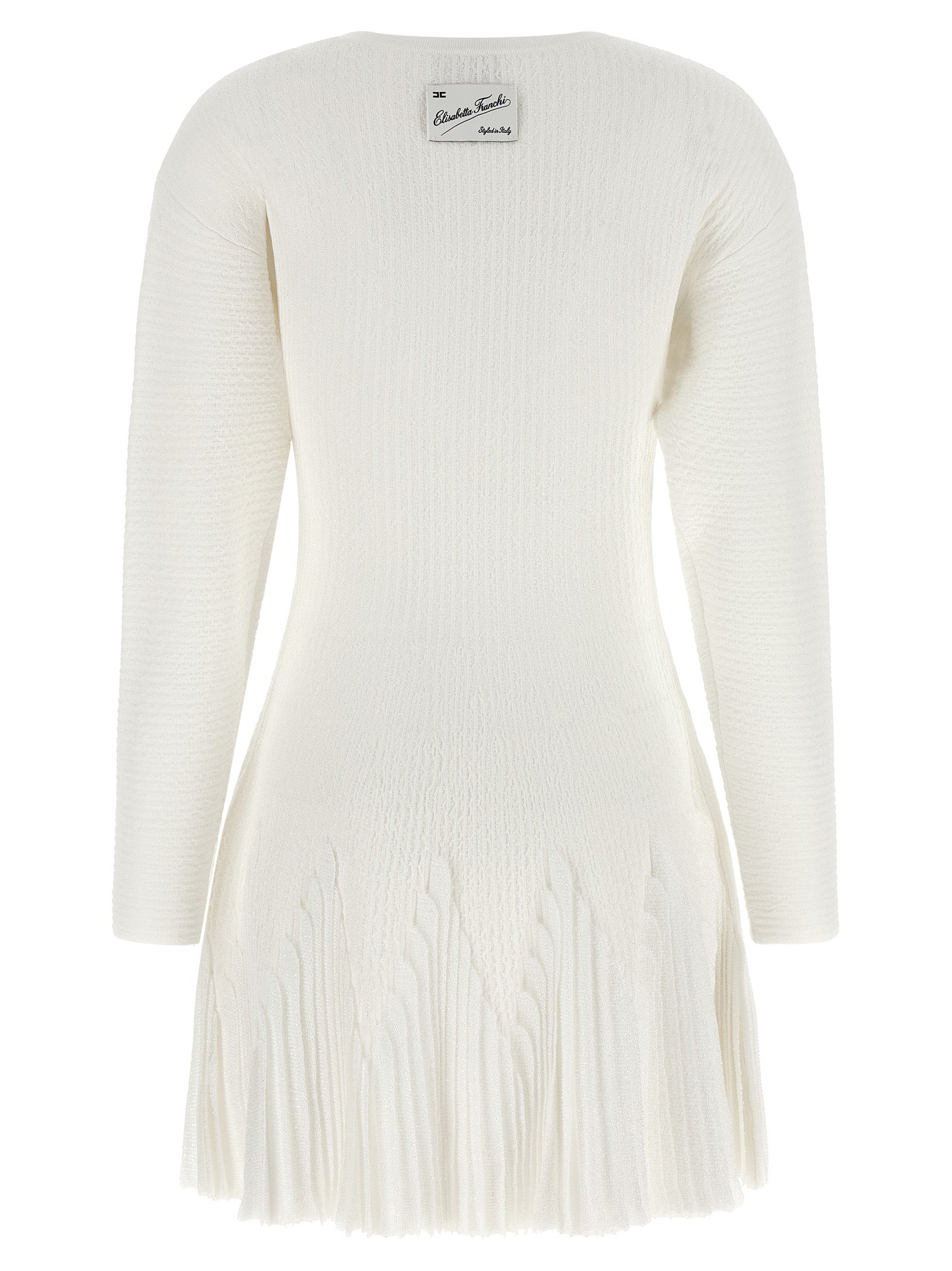 White Viscose Short Dress