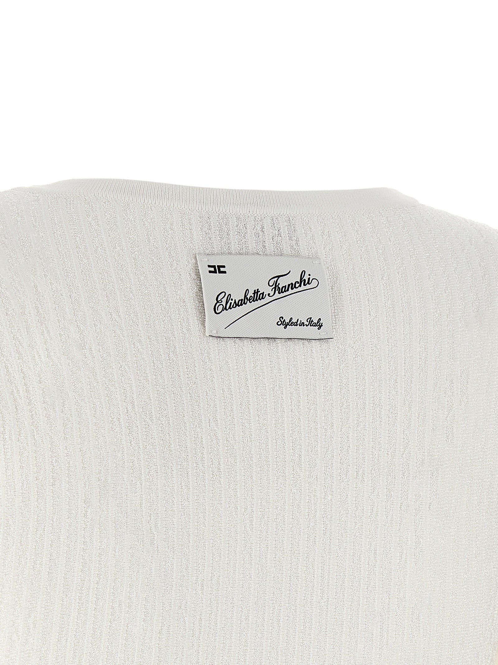 White Viscose Short Dress