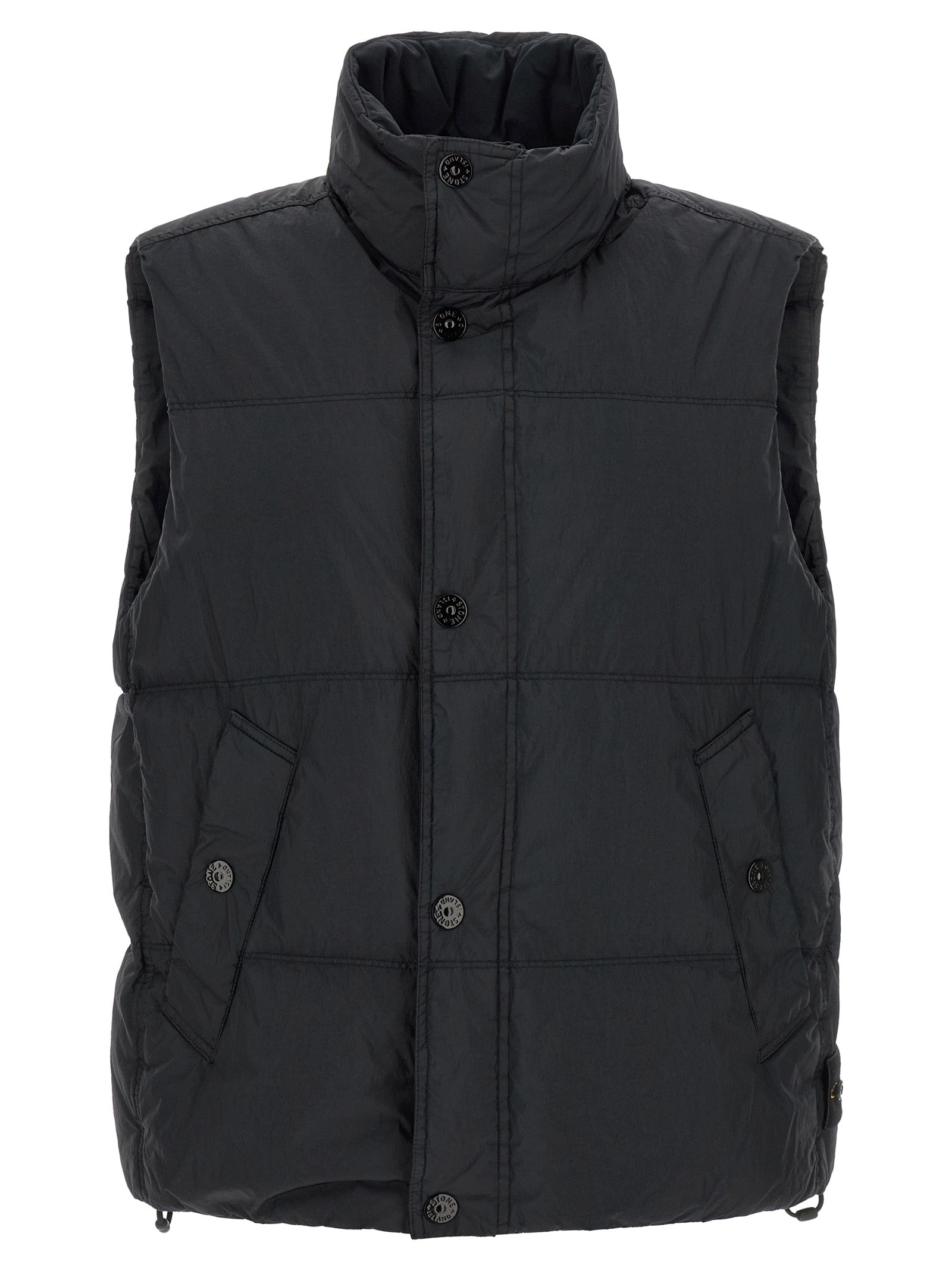 Blue Polyamide Sleeveless Jacket