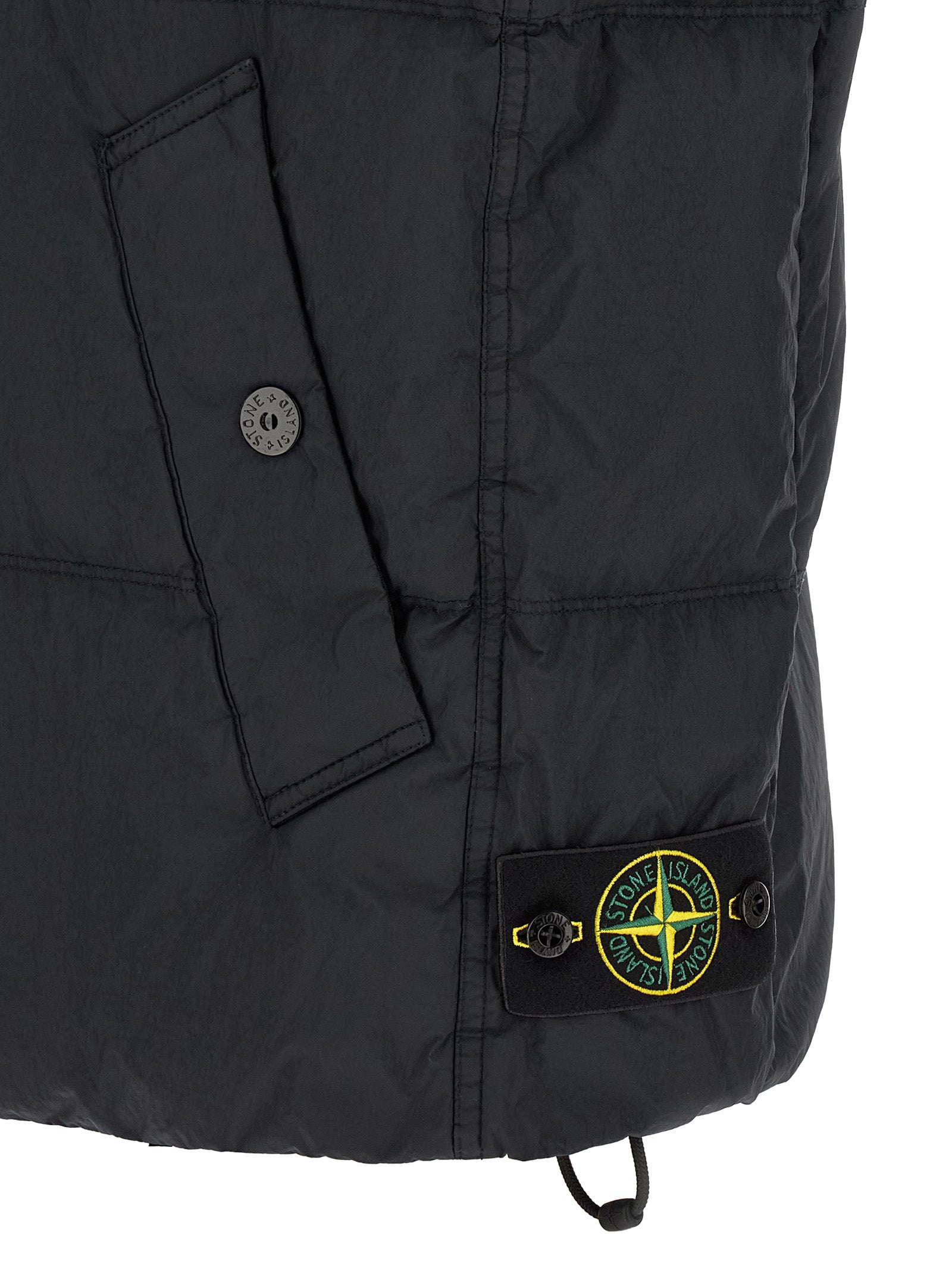 Blue Polyamide Sleeveless Jacket