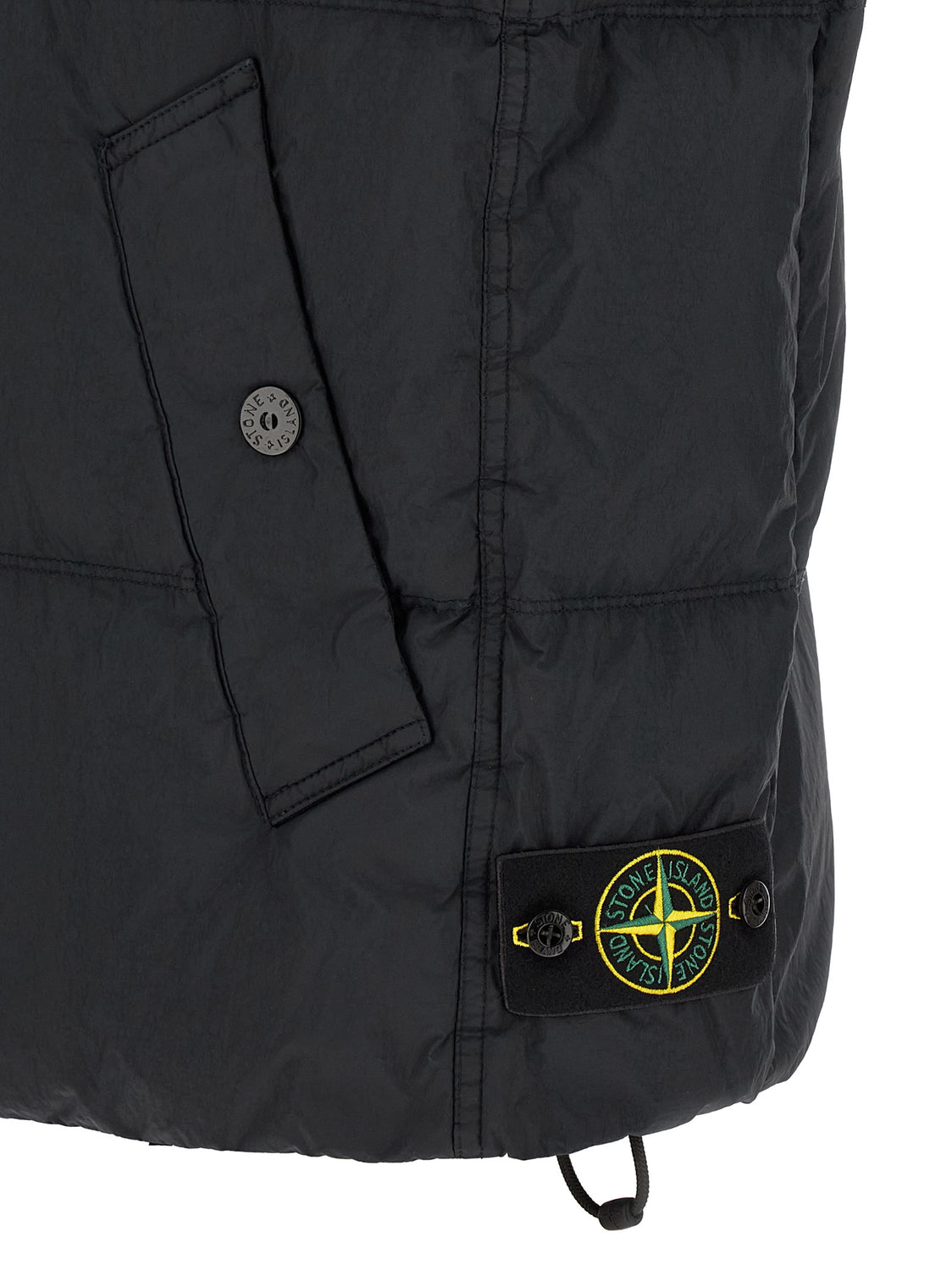 Blue Polyamide Sleeveless Jacket