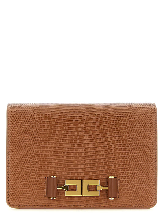 Brown Polyester Clutch Bag