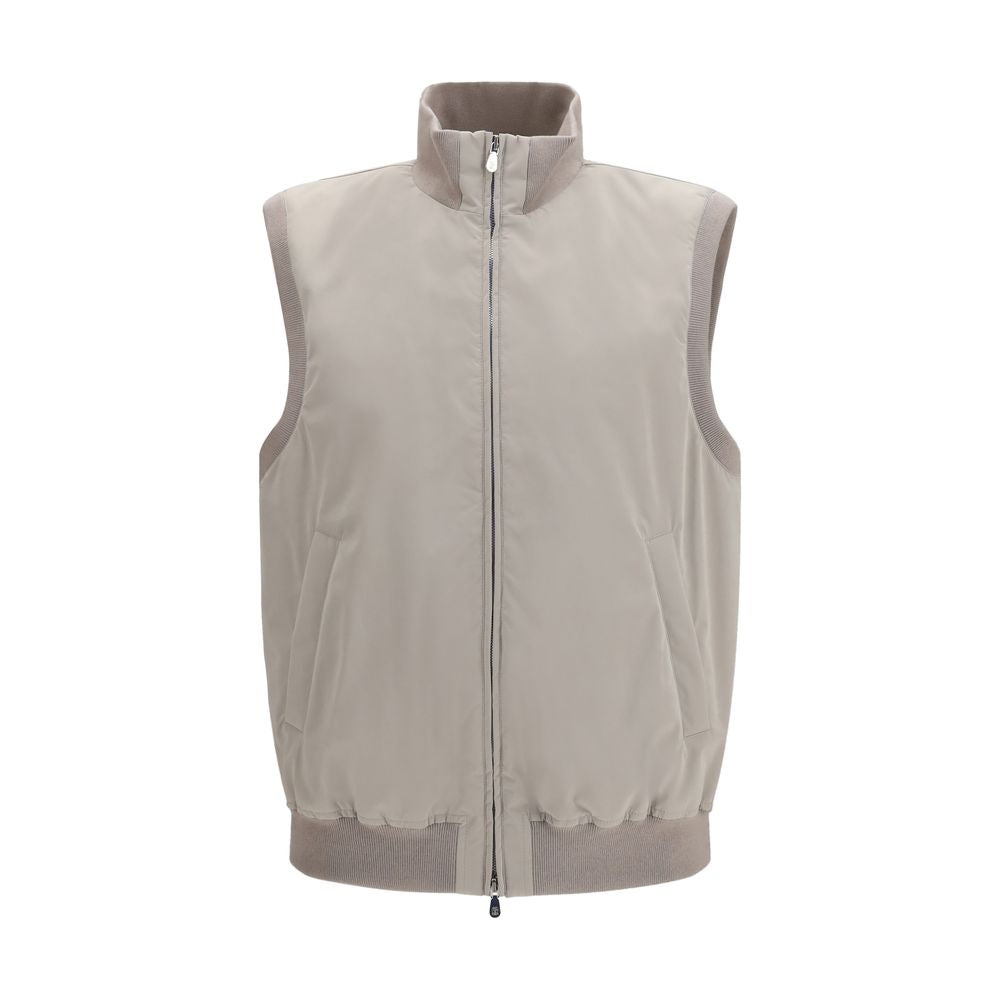 Gray Polyester Sleeveless Jacket