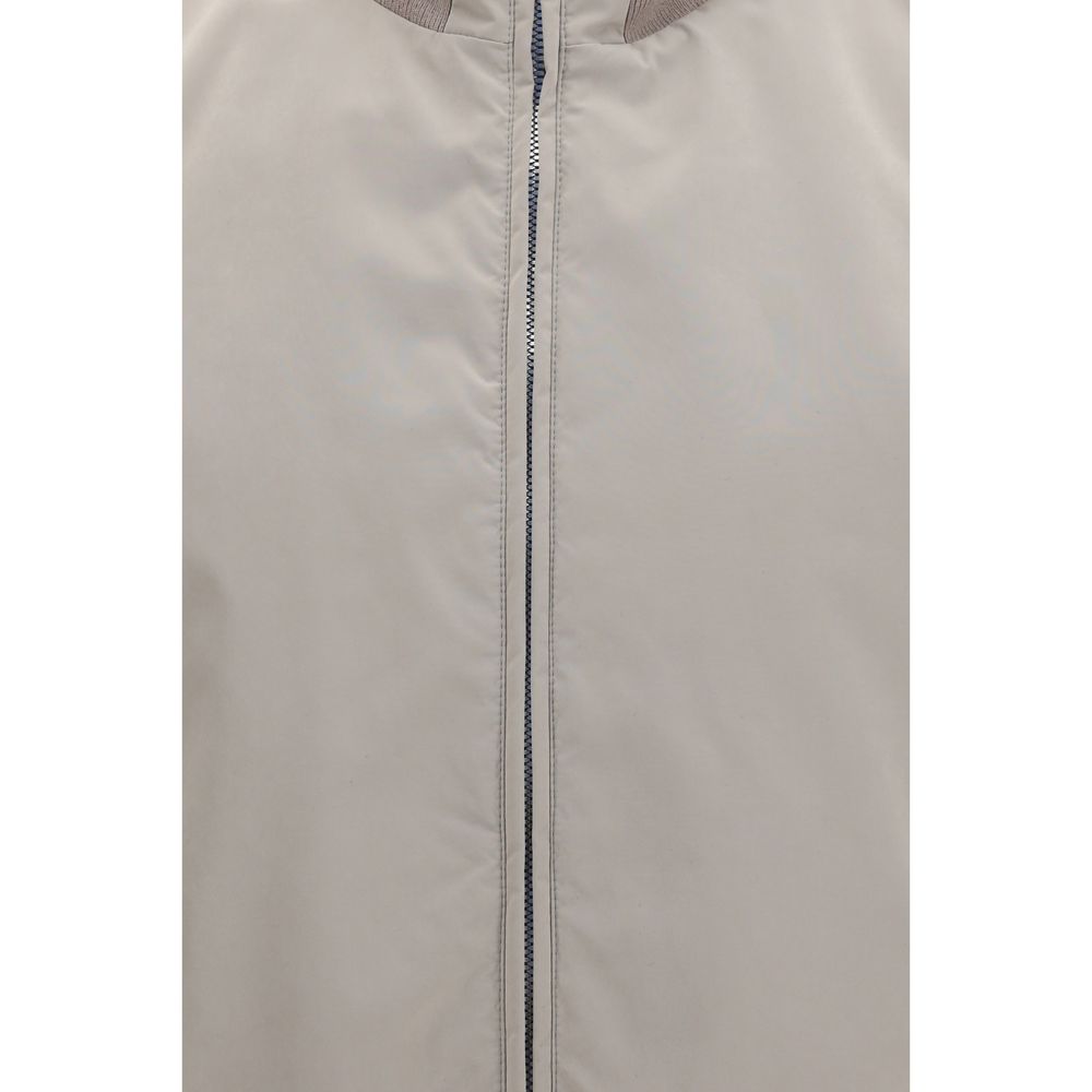 Gray Polyester Sleeveless Jacket