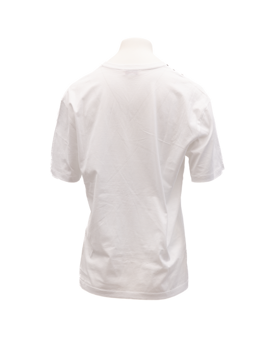 White Cotton Printed T-shirt