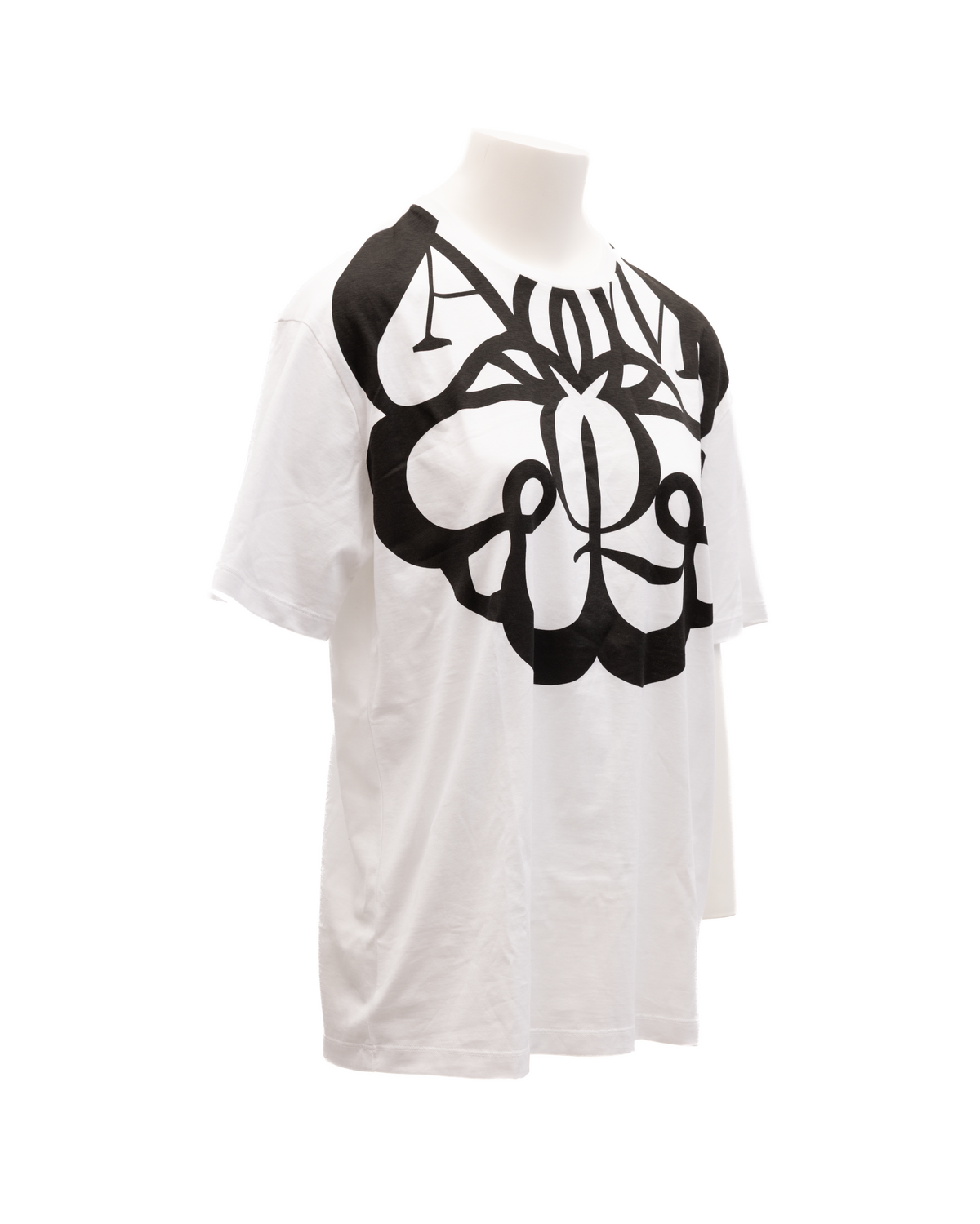 White Cotton Printed T-shirt