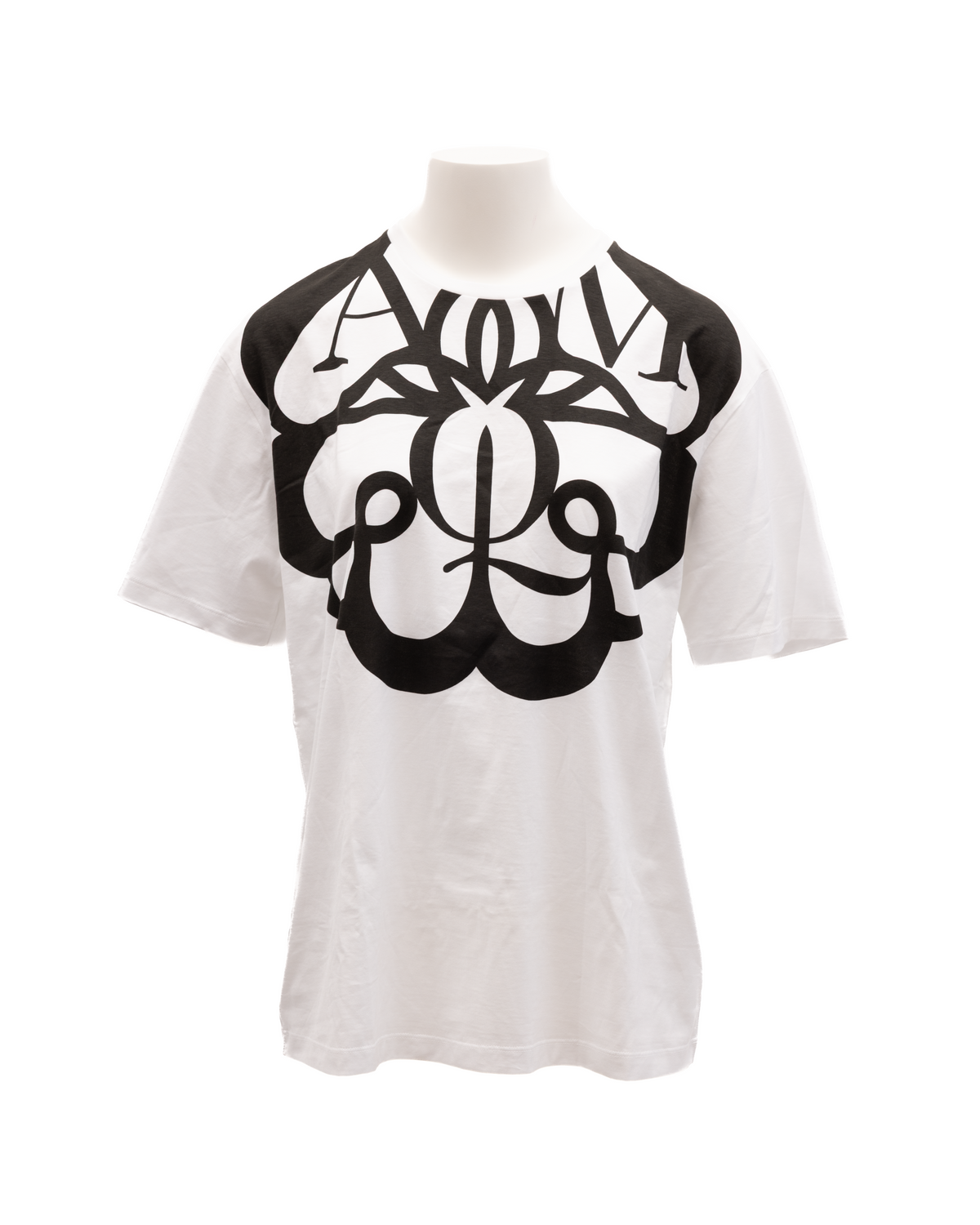White Cotton Printed T-shirt