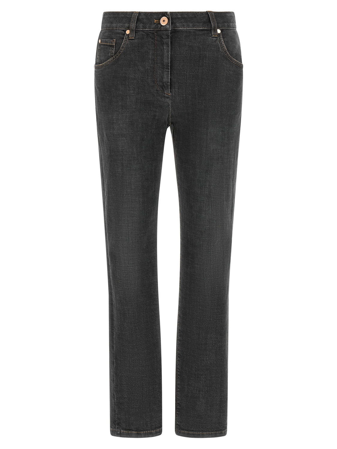 Gray Cotton Slim Fit Jeans