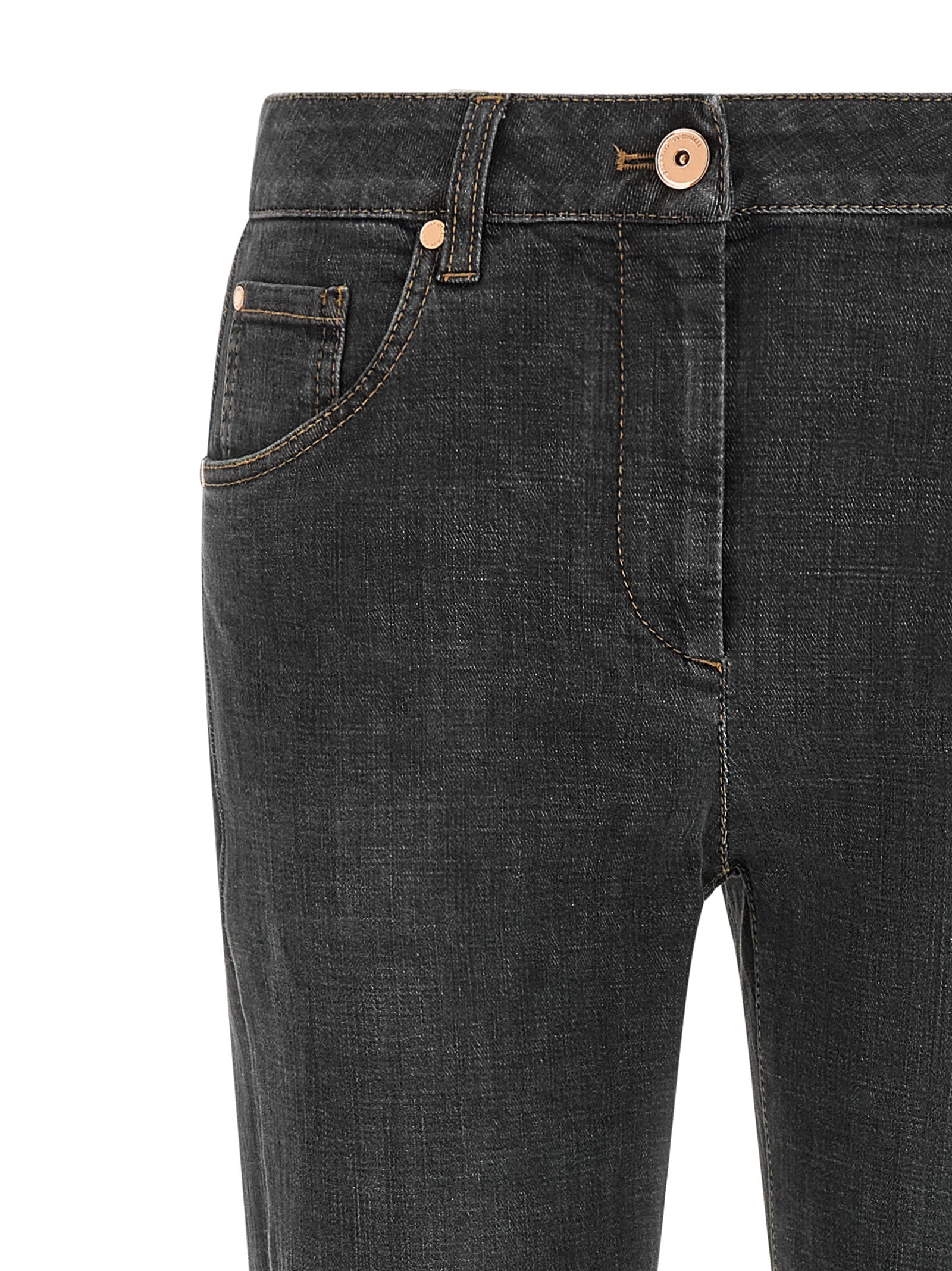 Gray Cotton Slim Fit Jeans
