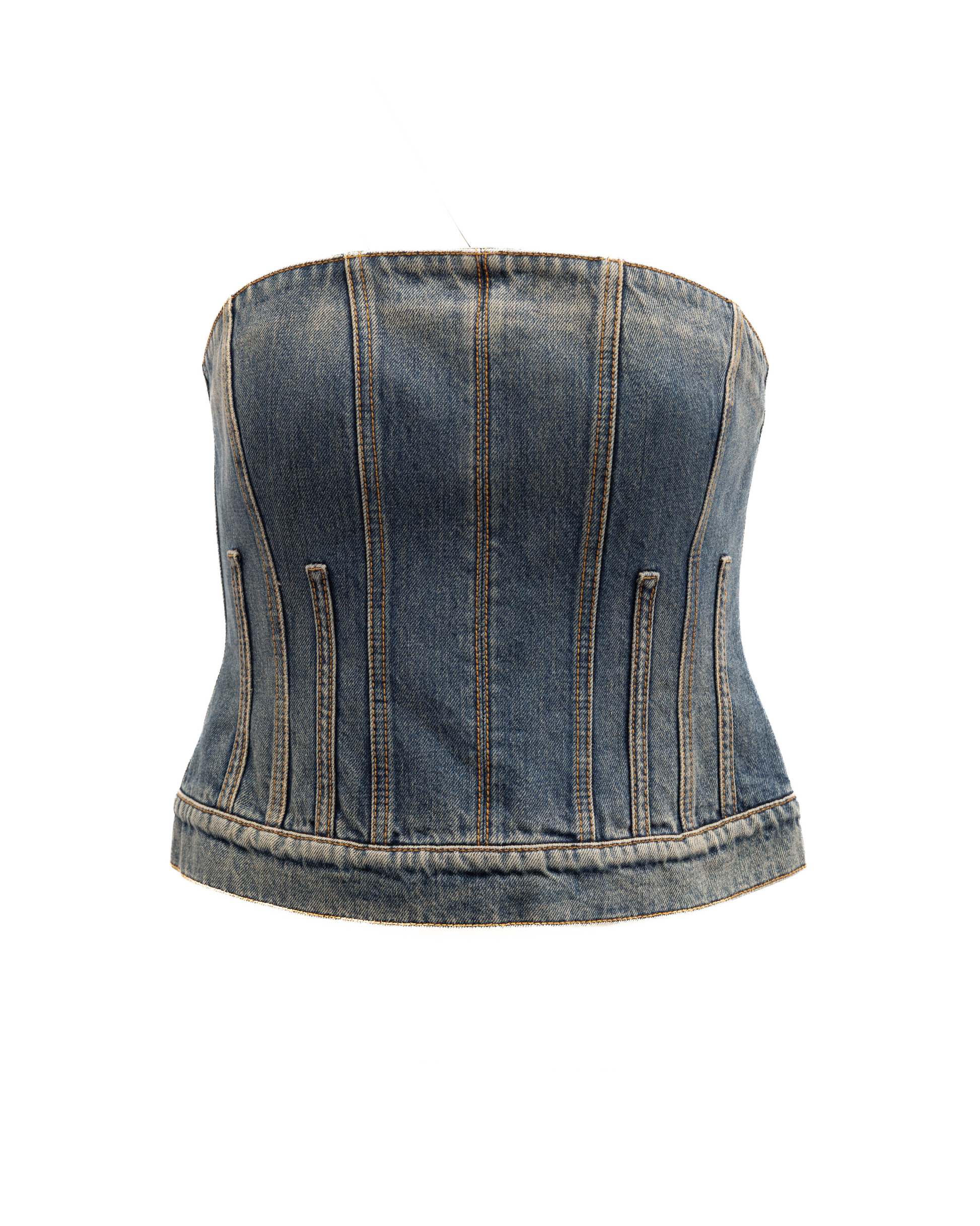 Blue Cotton Denim Top