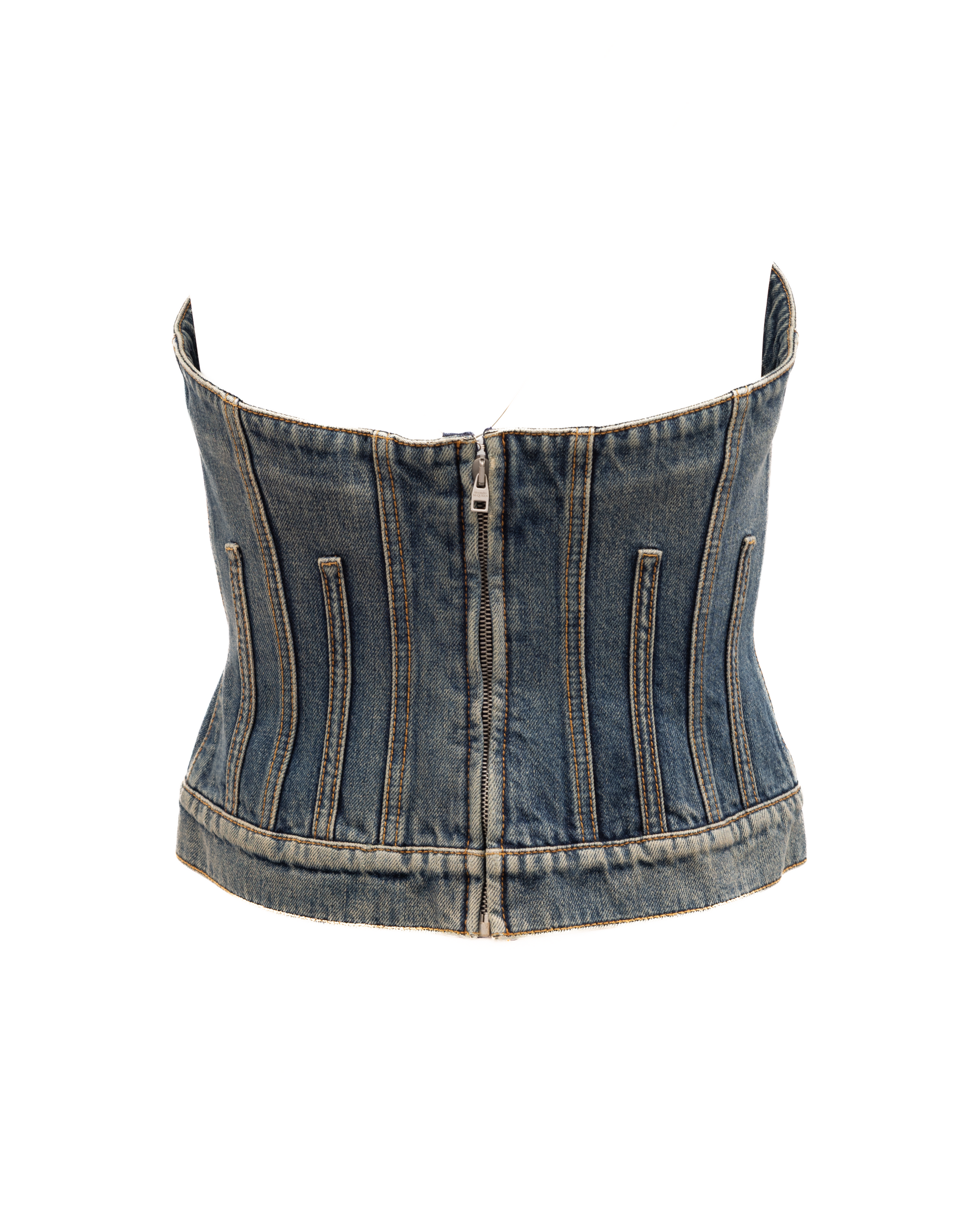Blue Cotton Denim Top