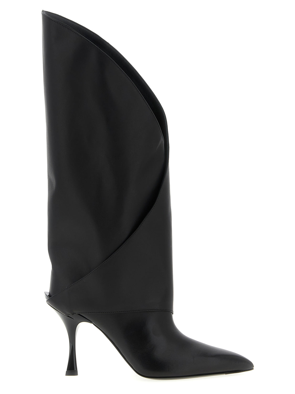 Black Calfskin Over The Knee