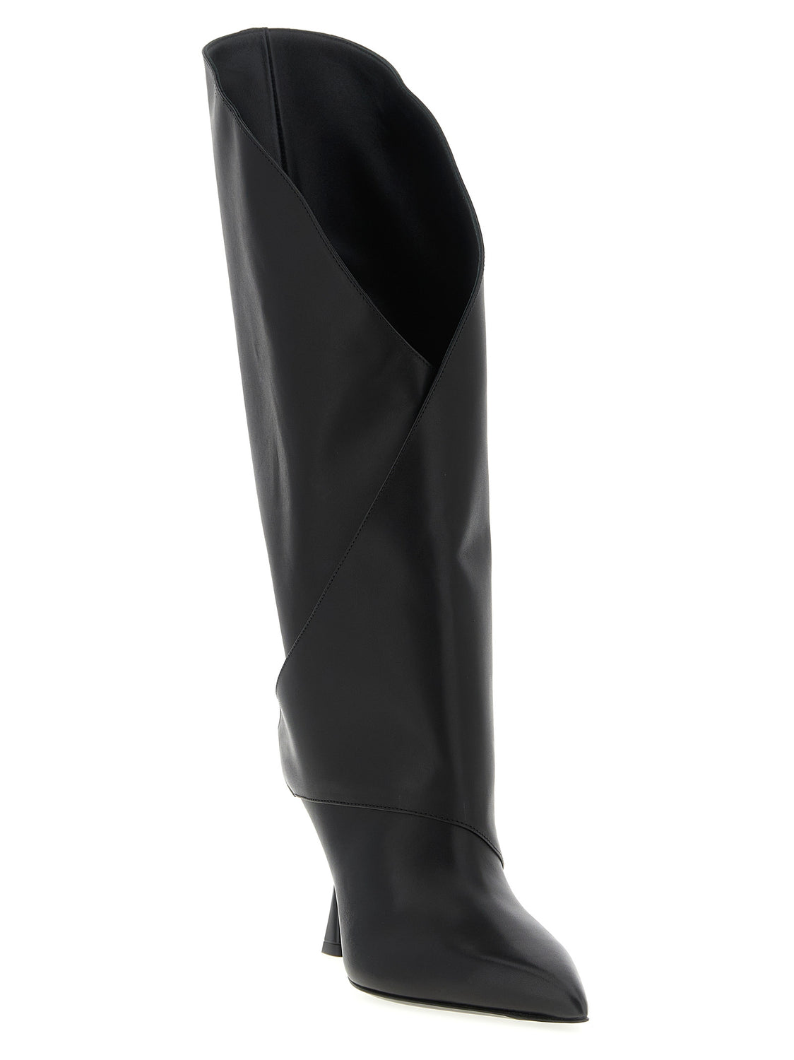 Black Calfskin Over The Knee