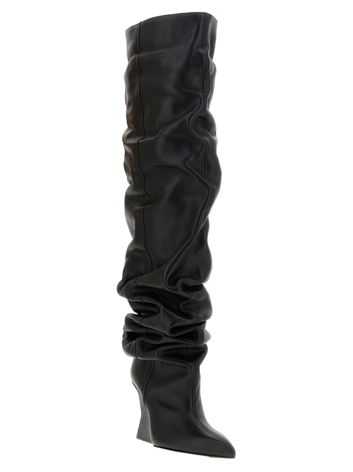 Black Calfskin Over The Knee