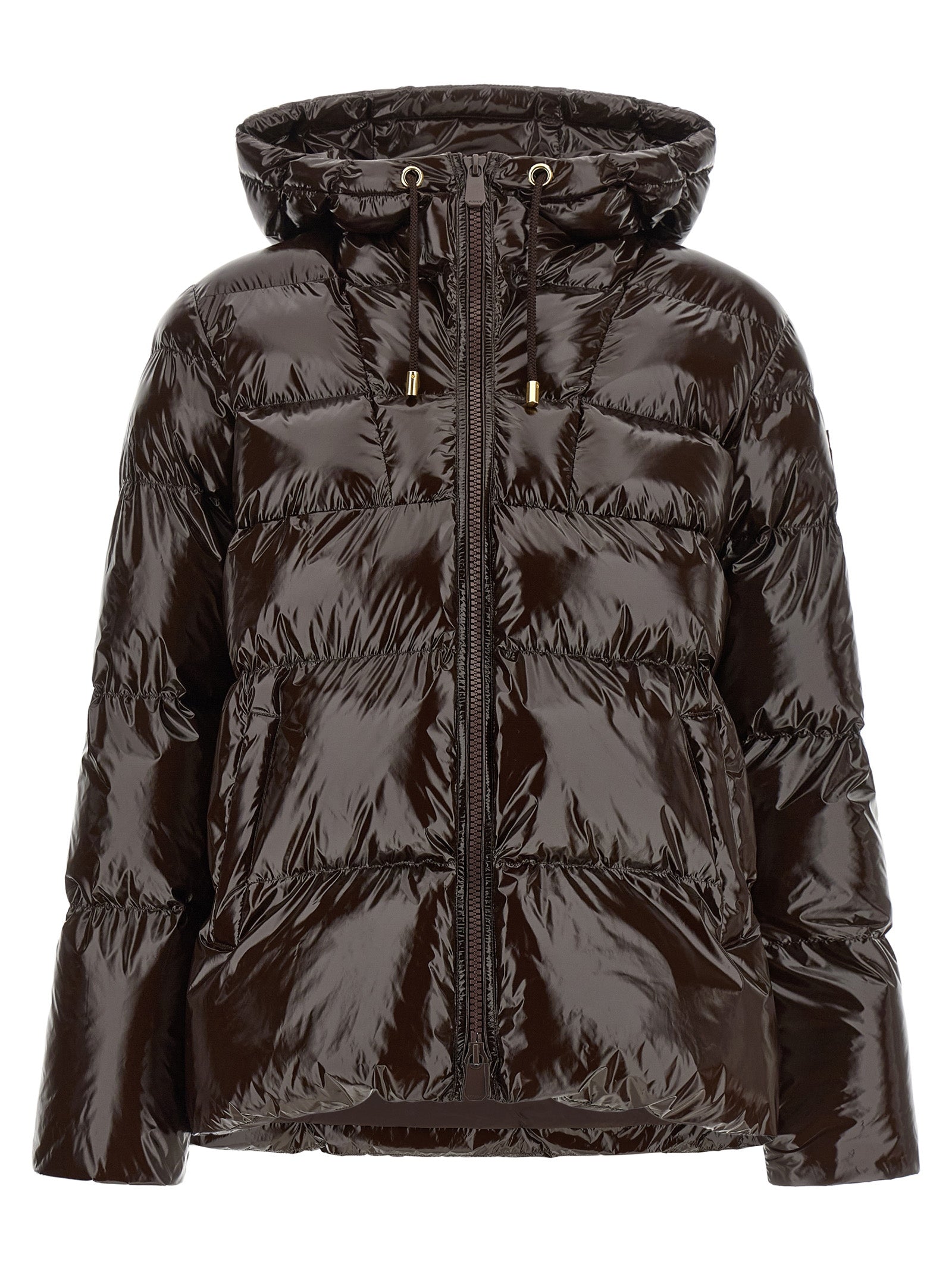 Brown Polyamide Full-Length Jacket