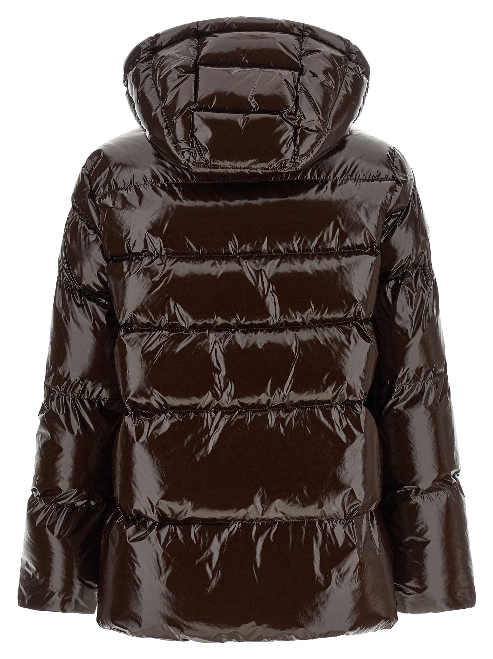 Brown Polyamide Full-Length Jacket