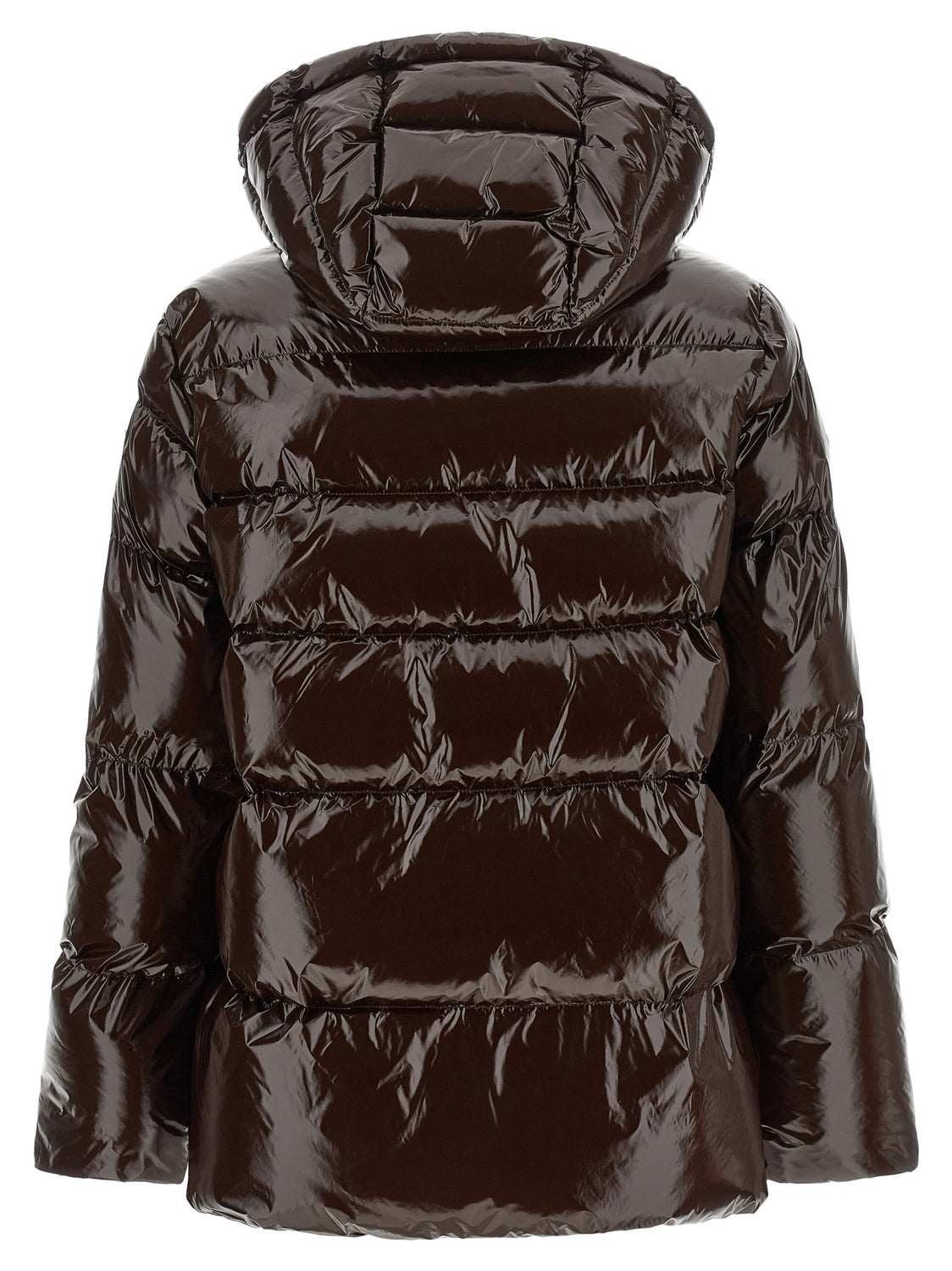 Brown Polyamide Full-Length Jacket