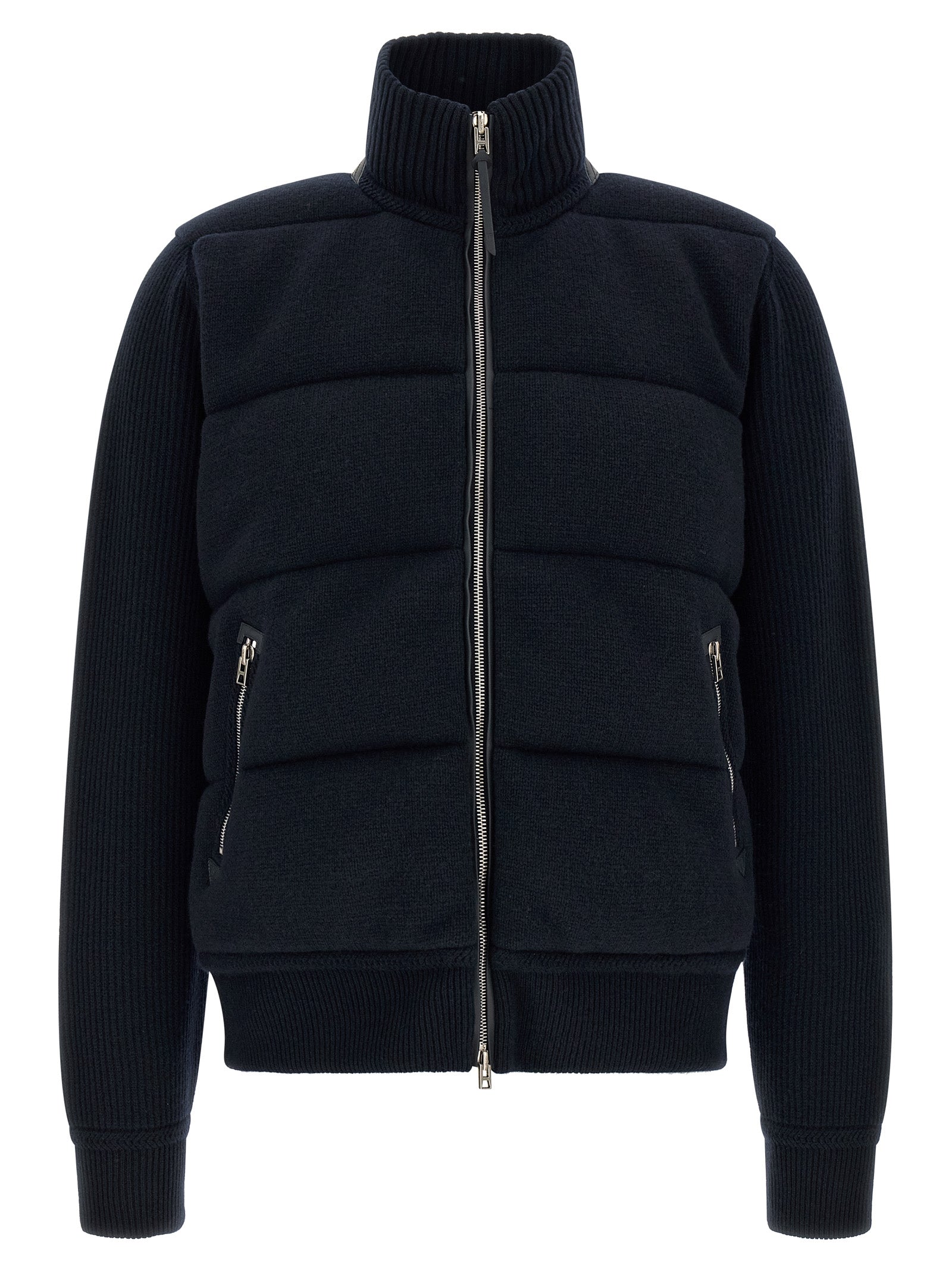 Blue Virgin Wool Full-Length Jacket