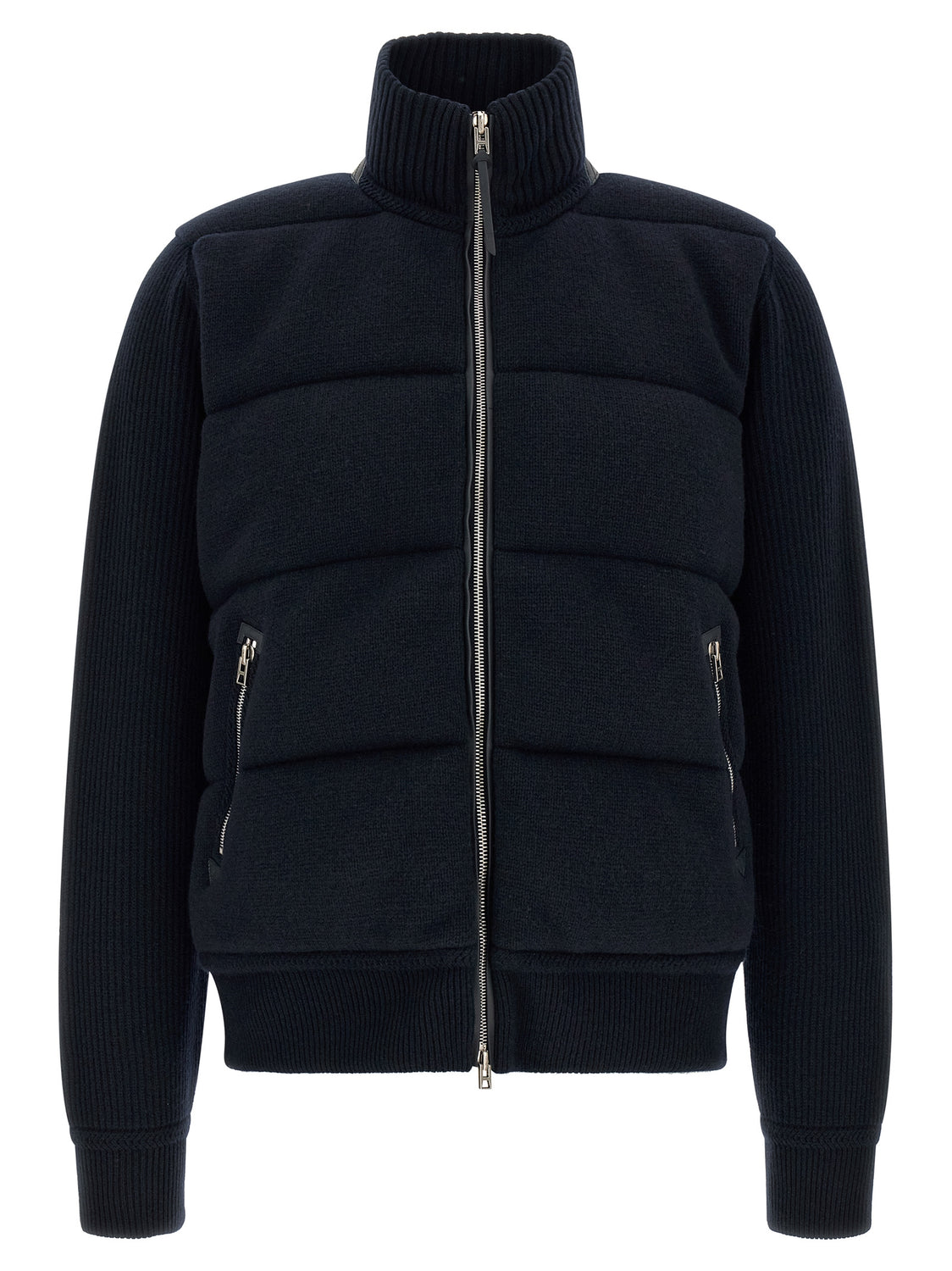 Blue Virgin Wool Full-Length Jacket