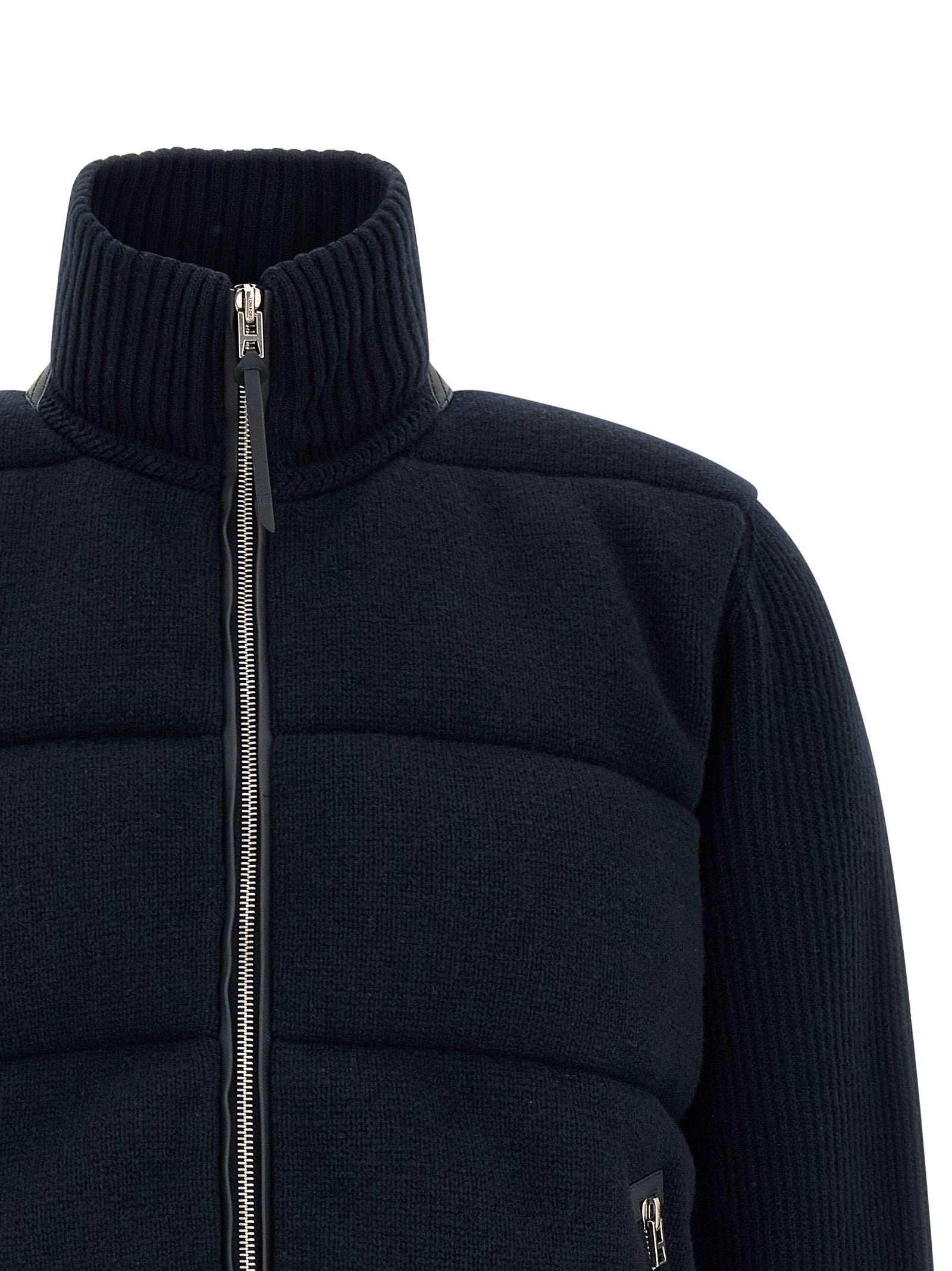 Blue Virgin Wool Full-Length Jacket