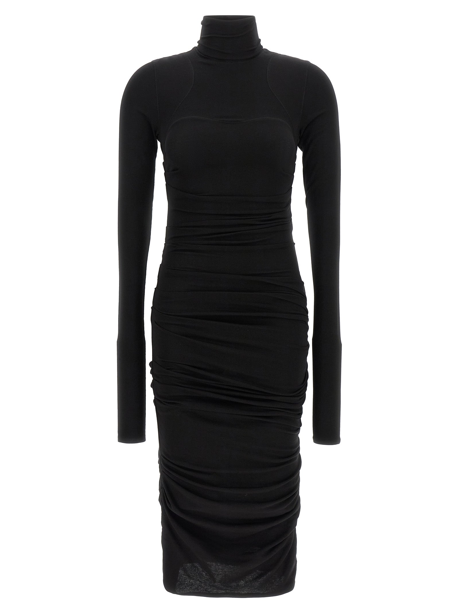 Black Lycra Midi Dress