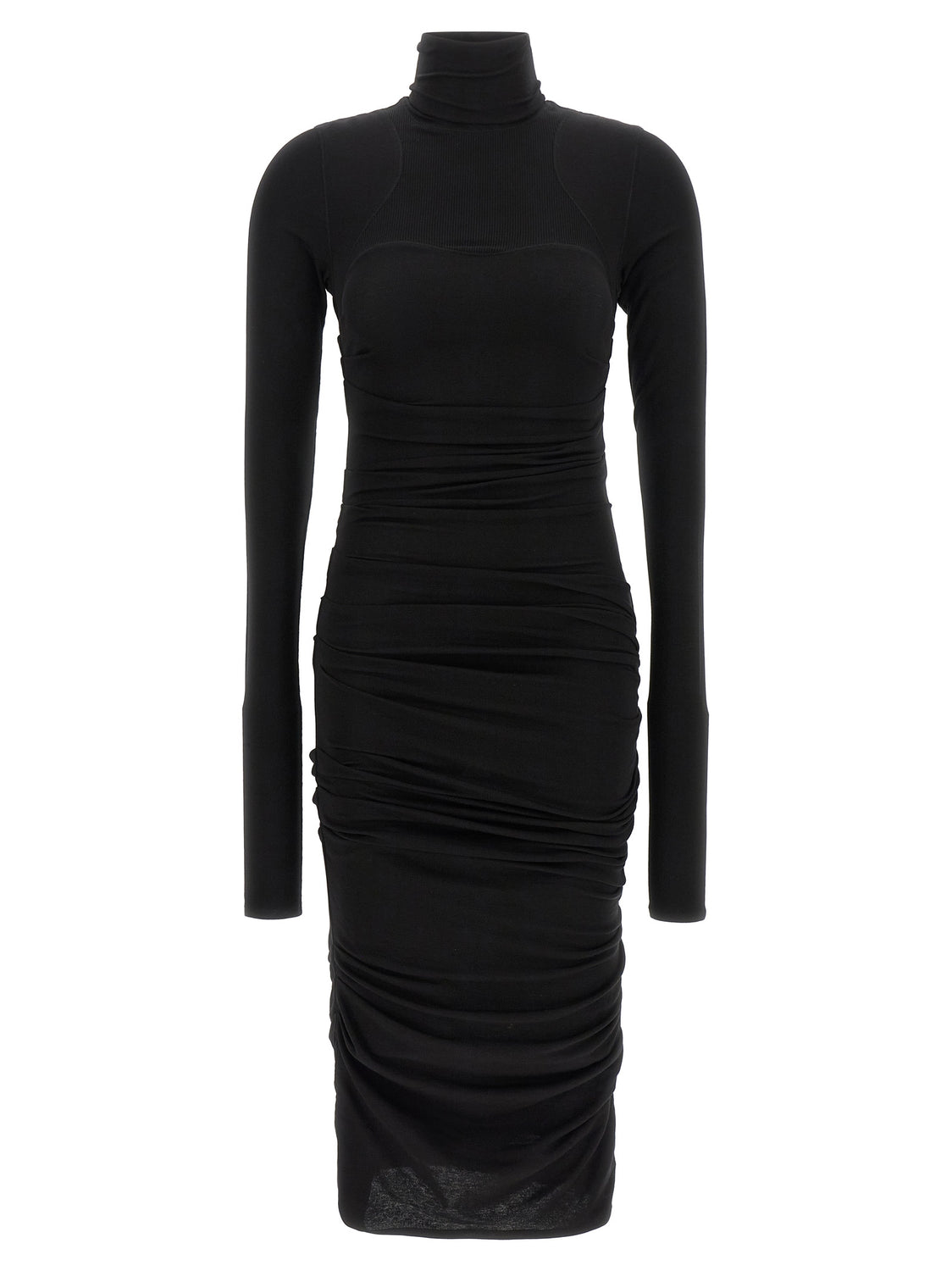 Black Lycra Midi Dress