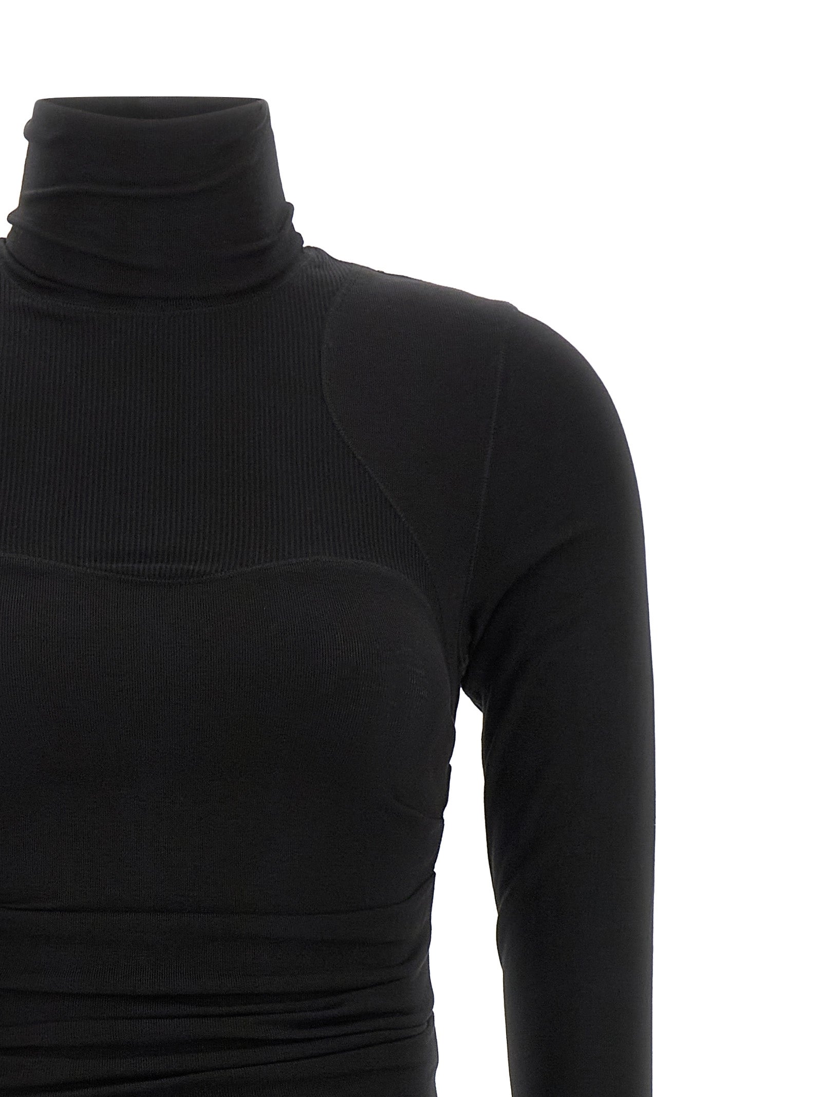 Black Lycra Midi Dress